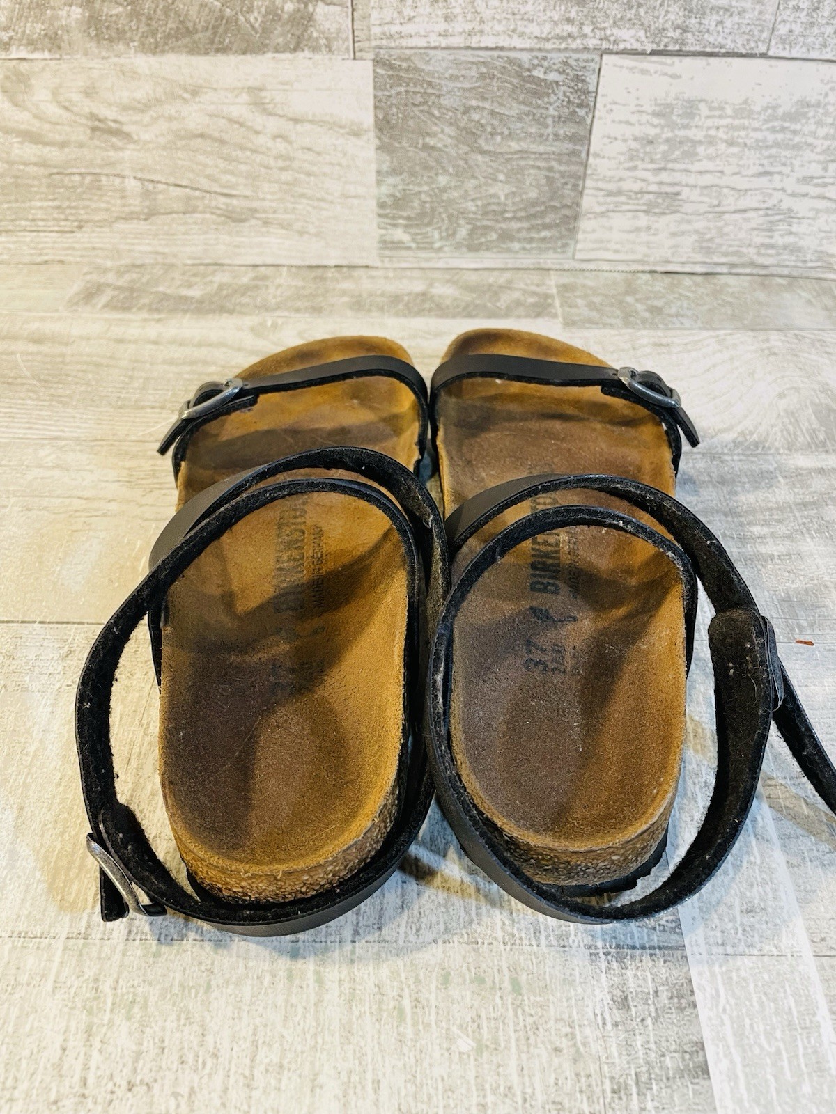 Birkenstock Daloa Women’s Size EU 37 US 6-6.5 Black Birko-Flor Nubuck Sandals.