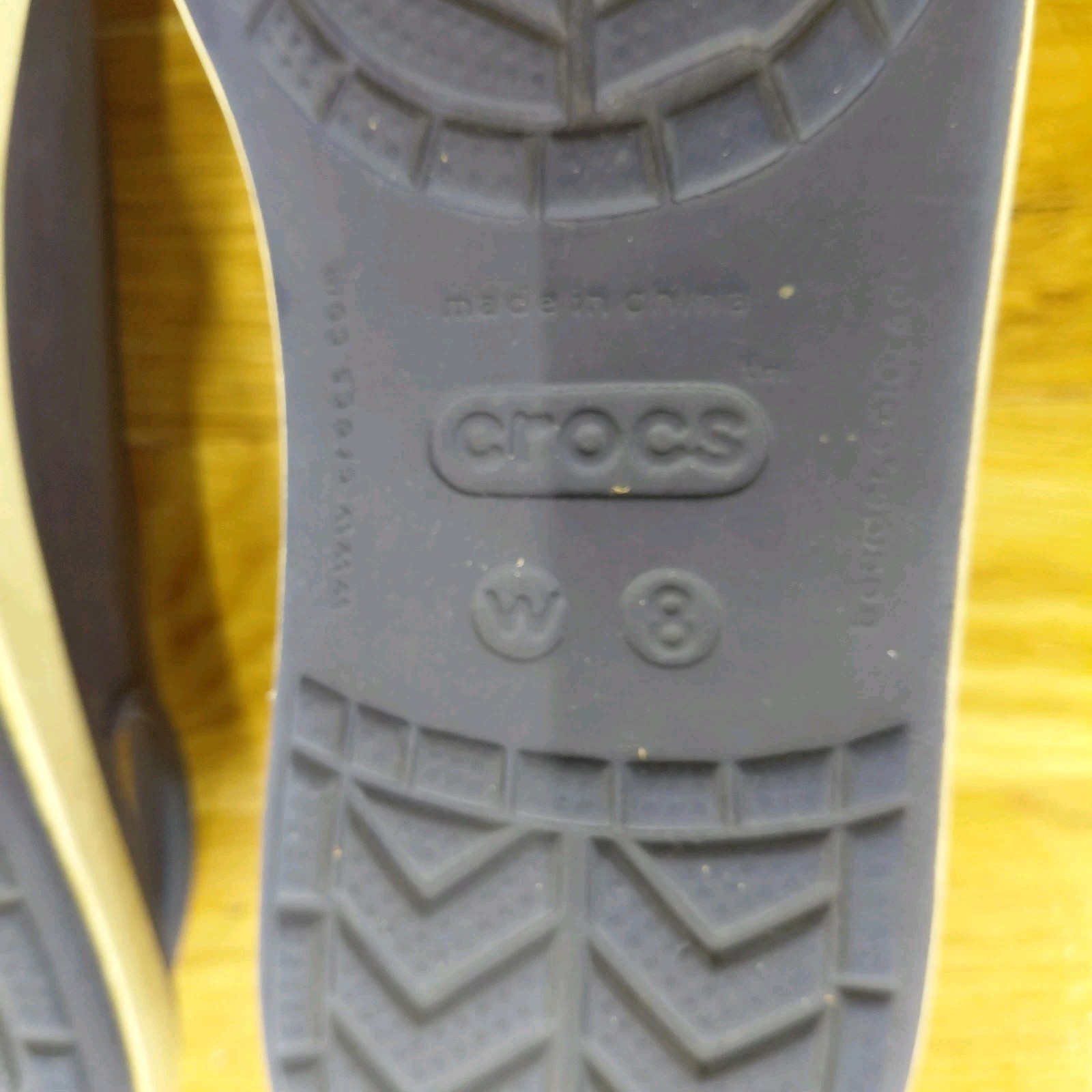 Crocs Navy Sling Back Shoes Women’s Size 8W Blue Lake Life Water Vacation Fish