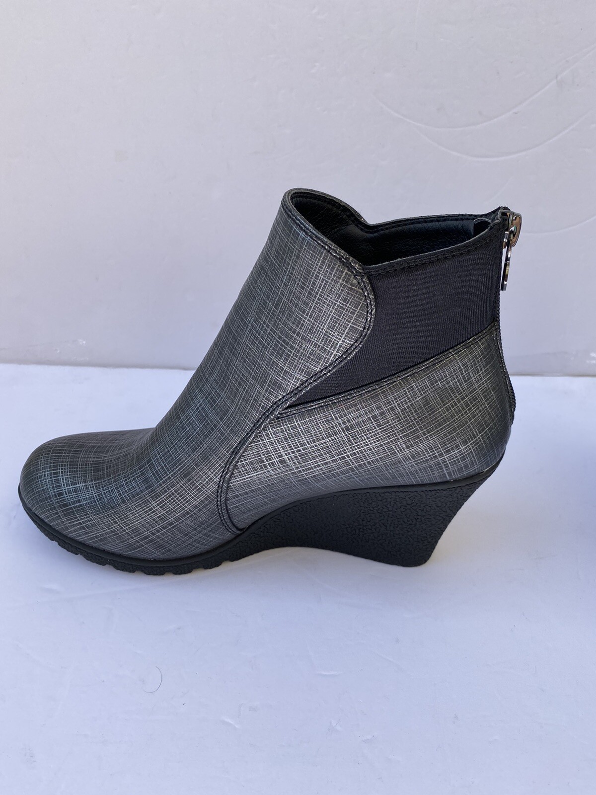 Secret Celebrity As 9 Alana Black/grey Ankle Boots, Zipper New Womens