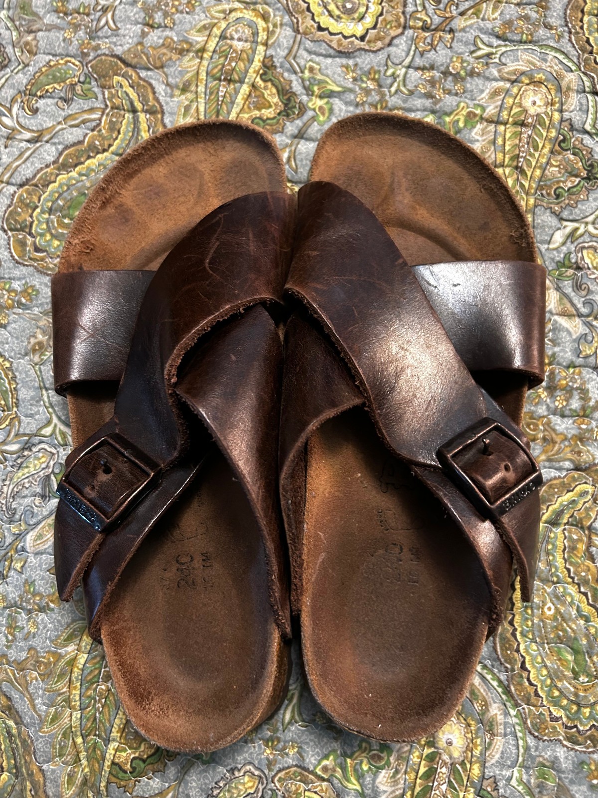 Vintage Rare Crossed Leather Birki’s/Birkenstock Sandal Sz 37/240 Reg/Wide Width