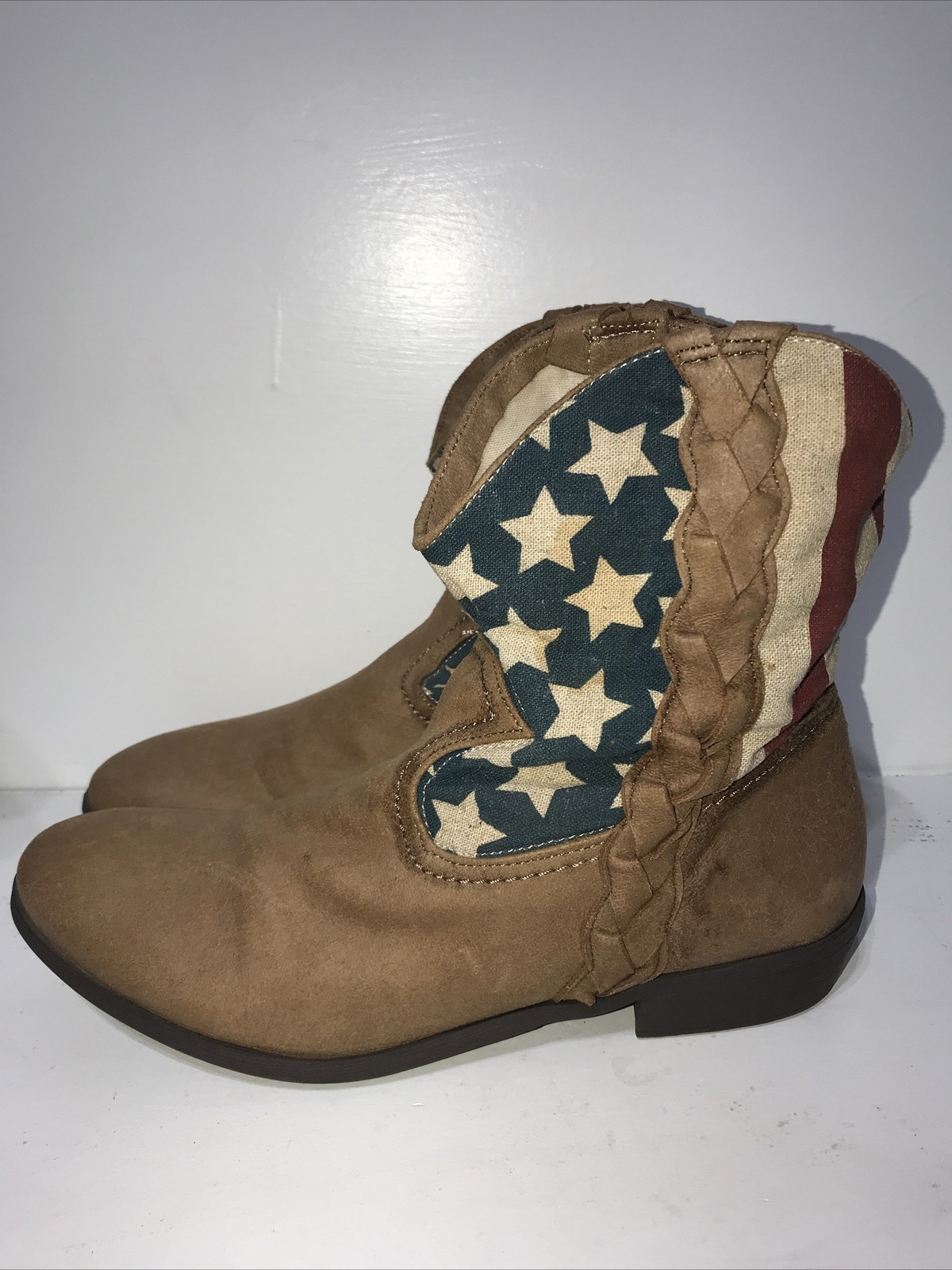 American Rag Americana Cowgirl Rodeo Bootie SZ 9/10 USA Patriotic