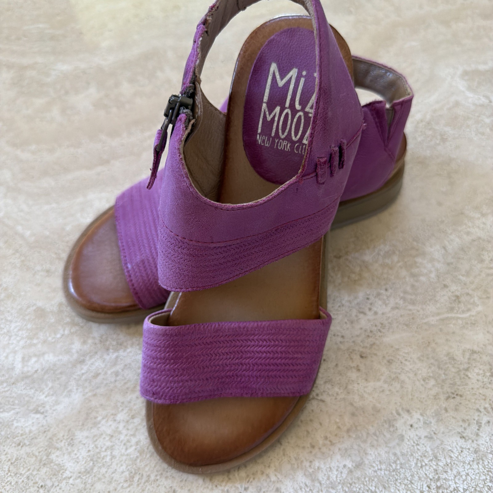 Miz Mooz Leather Sandals Fuchsia Pink size 38