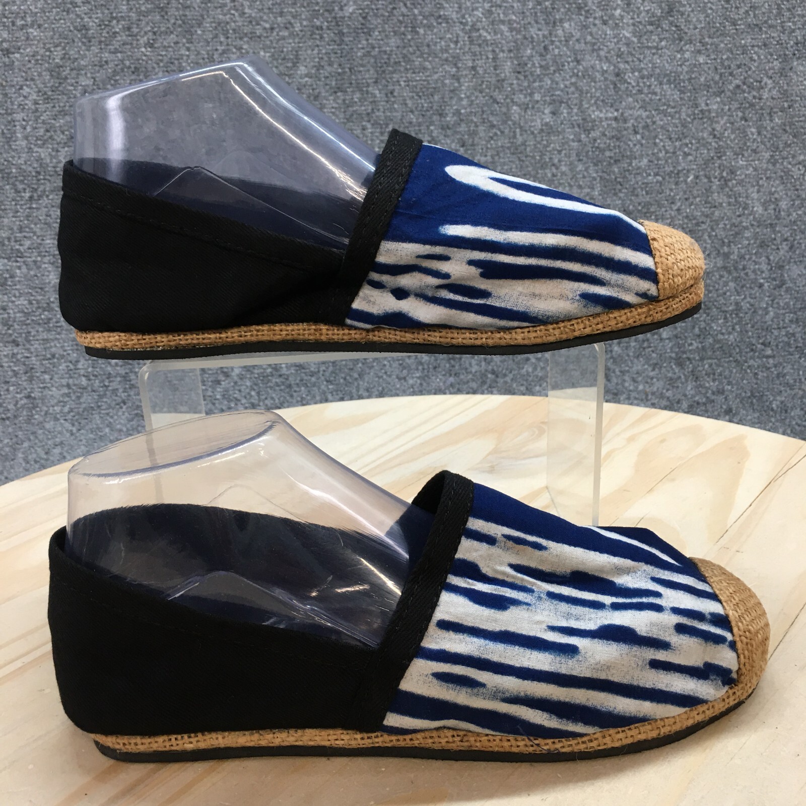 I’AM Espadrille Womens 39 Blue Round Toe Slip On Flats Casual Comfort Canvas