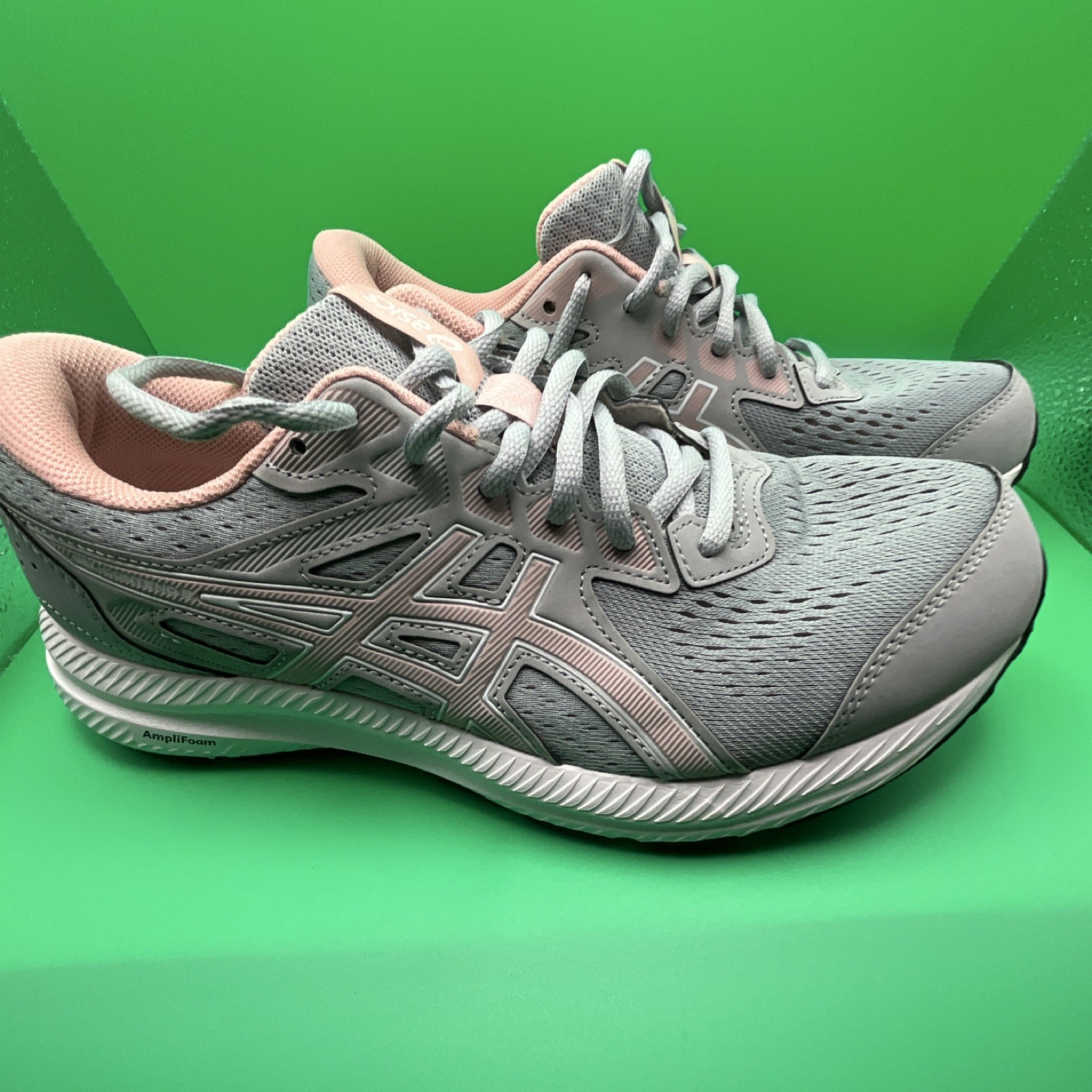 ASICS Women’s Breathable Lightweight Athletic Sneakers Gray Pink 1012B320