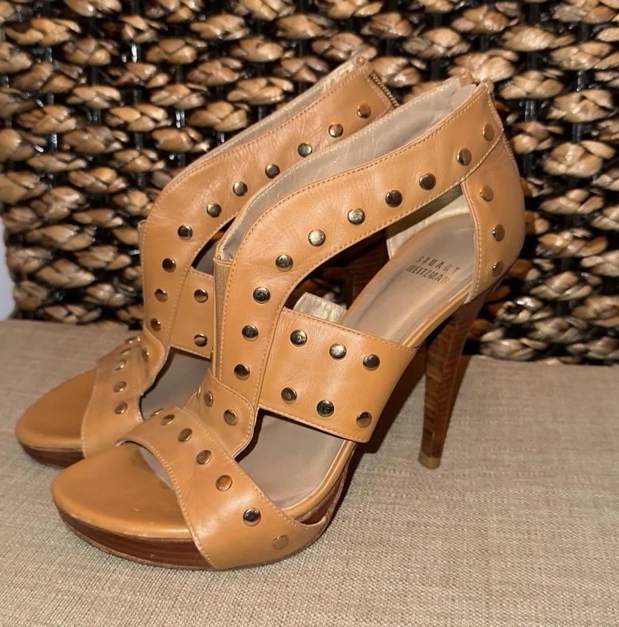 STUART WEITZMAN MADE IN SPAIN WOMEN HIGH HEELS PLATFORM SIZE 7 1/2 M