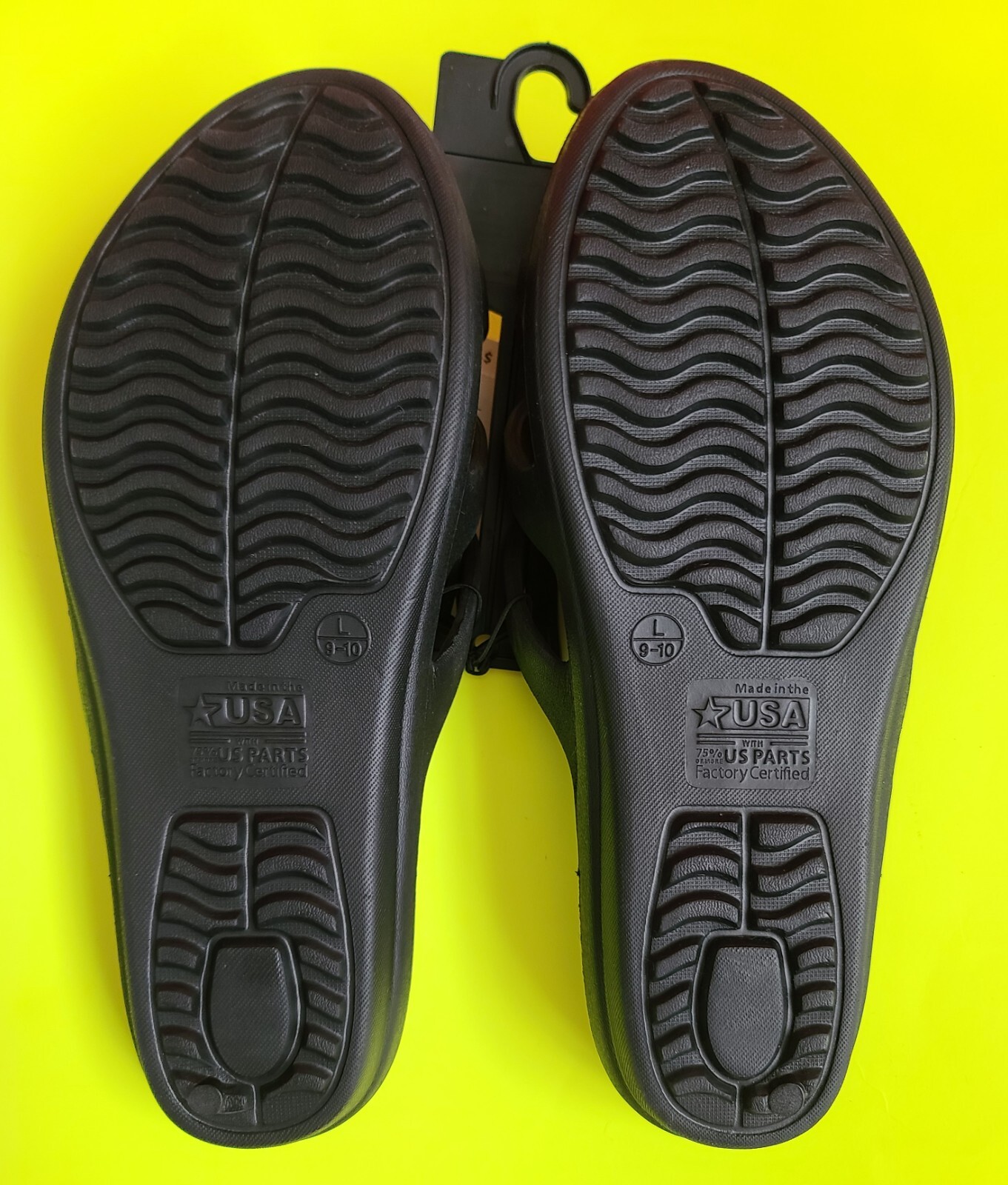 NEW: Womens UB MIA Strap Slides Size L (9/10) Color: Black MADE in USA