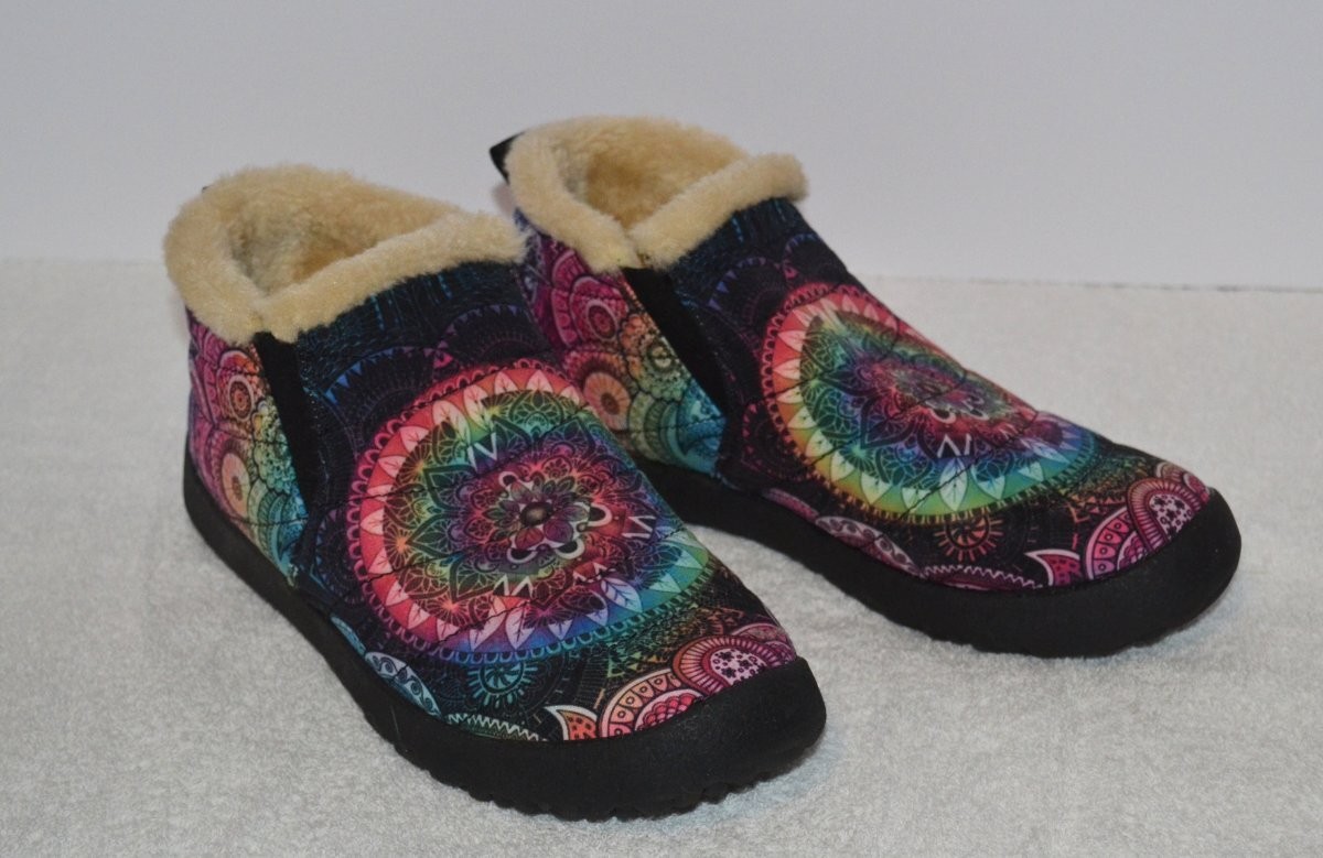 Yes We Vibe Slip-on Ankle Slipper Shoes Faux Sherpa Lined Women Size 6.5