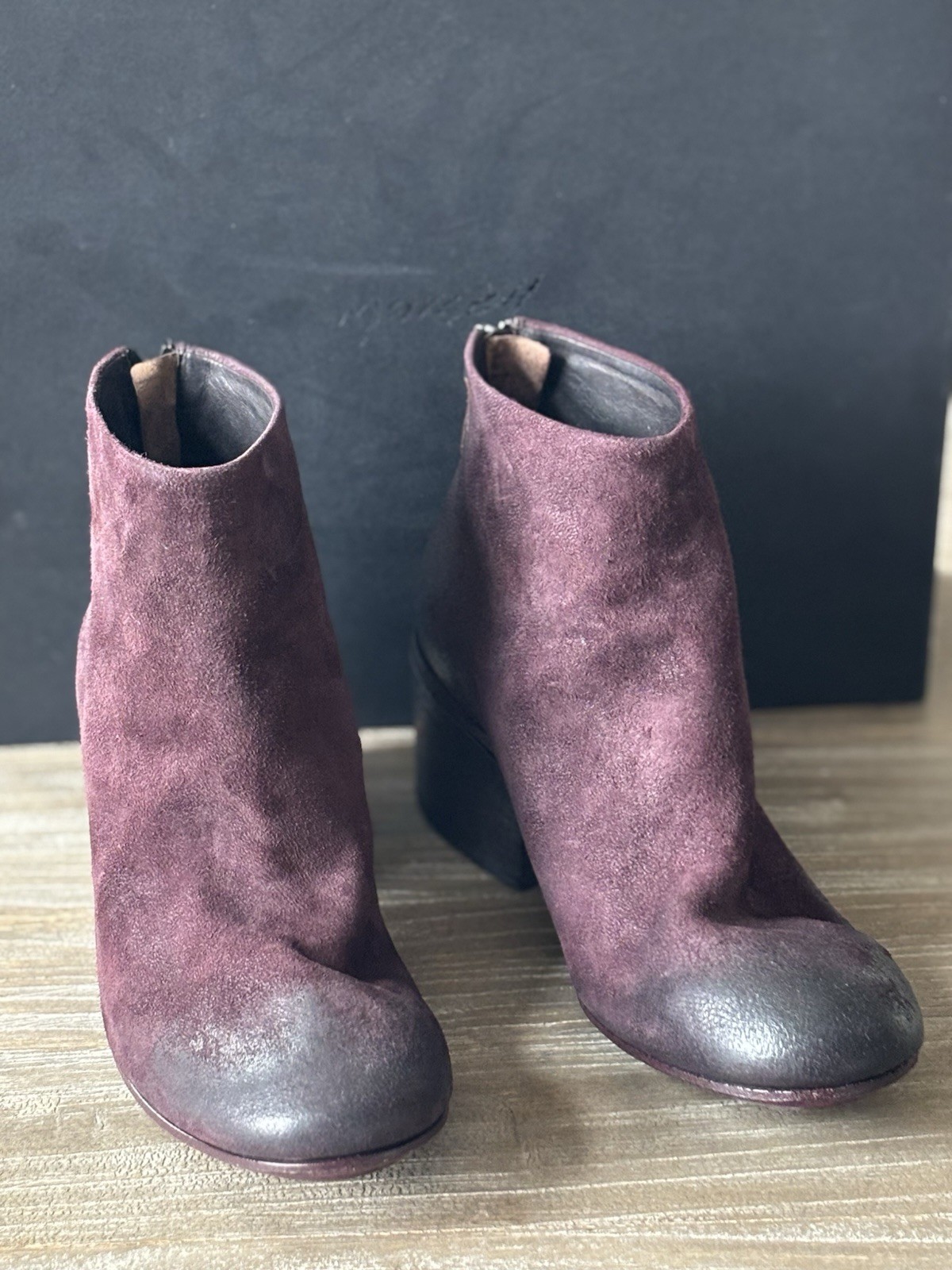 Marsell Burgundy Vino Funghetto Suede Ankle Boots SZ 36 New With Box MSRP $1040.