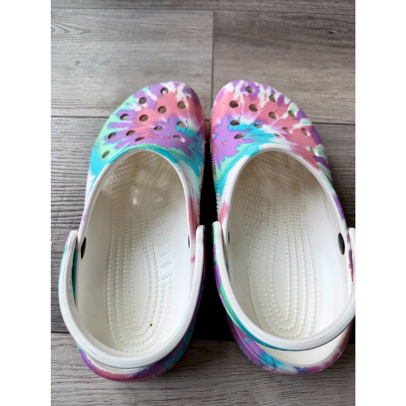 Crocs Tie Dye Pastel Sandals Clogs Summer Casual Workwear Womens 9 Mens 7