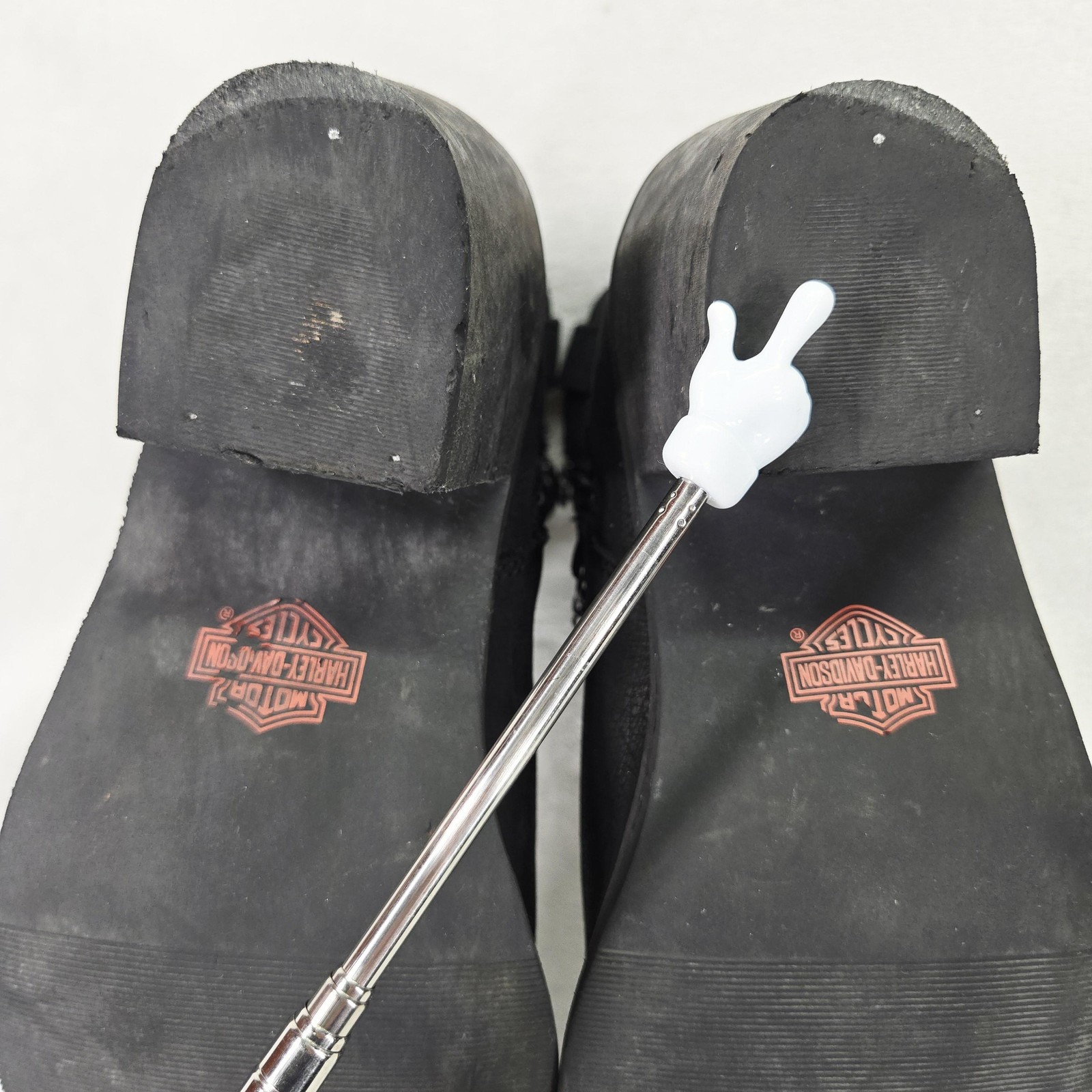Harley Davidson Boots Womens 11 Black Leather Chain Motorcycle Biker D87184
