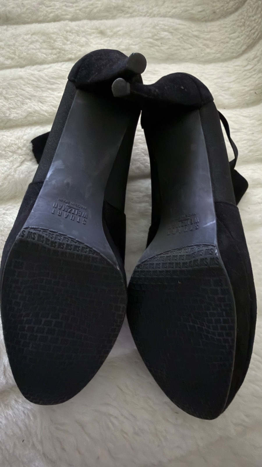 STUART WEITZMAN SIZE 8.5 Black Platform Stiletto Suede Made in Spain Bootie
