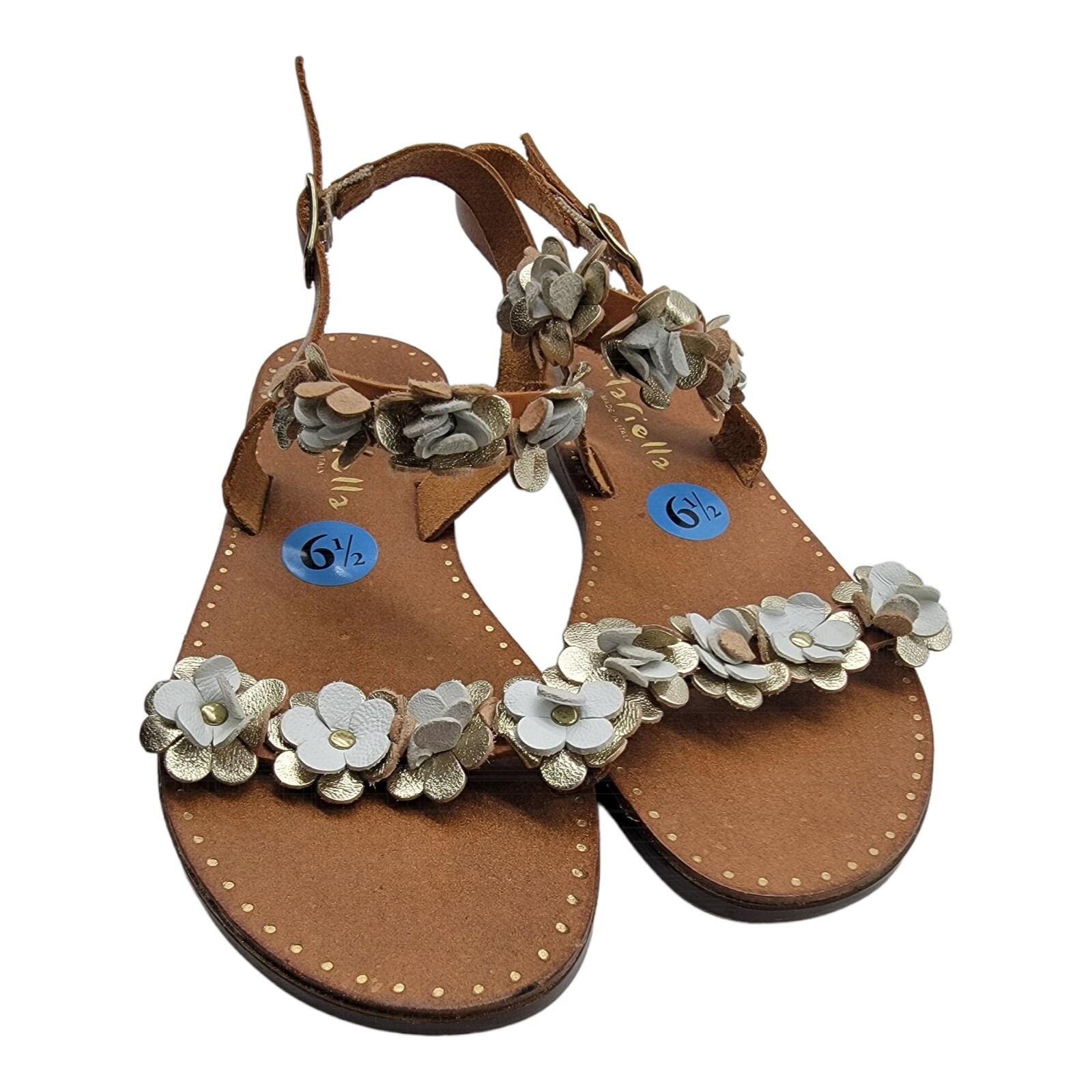 Mariella Shoes Womens Size 6.5 Multicolor in Italy Sandals Floral Beach Casual