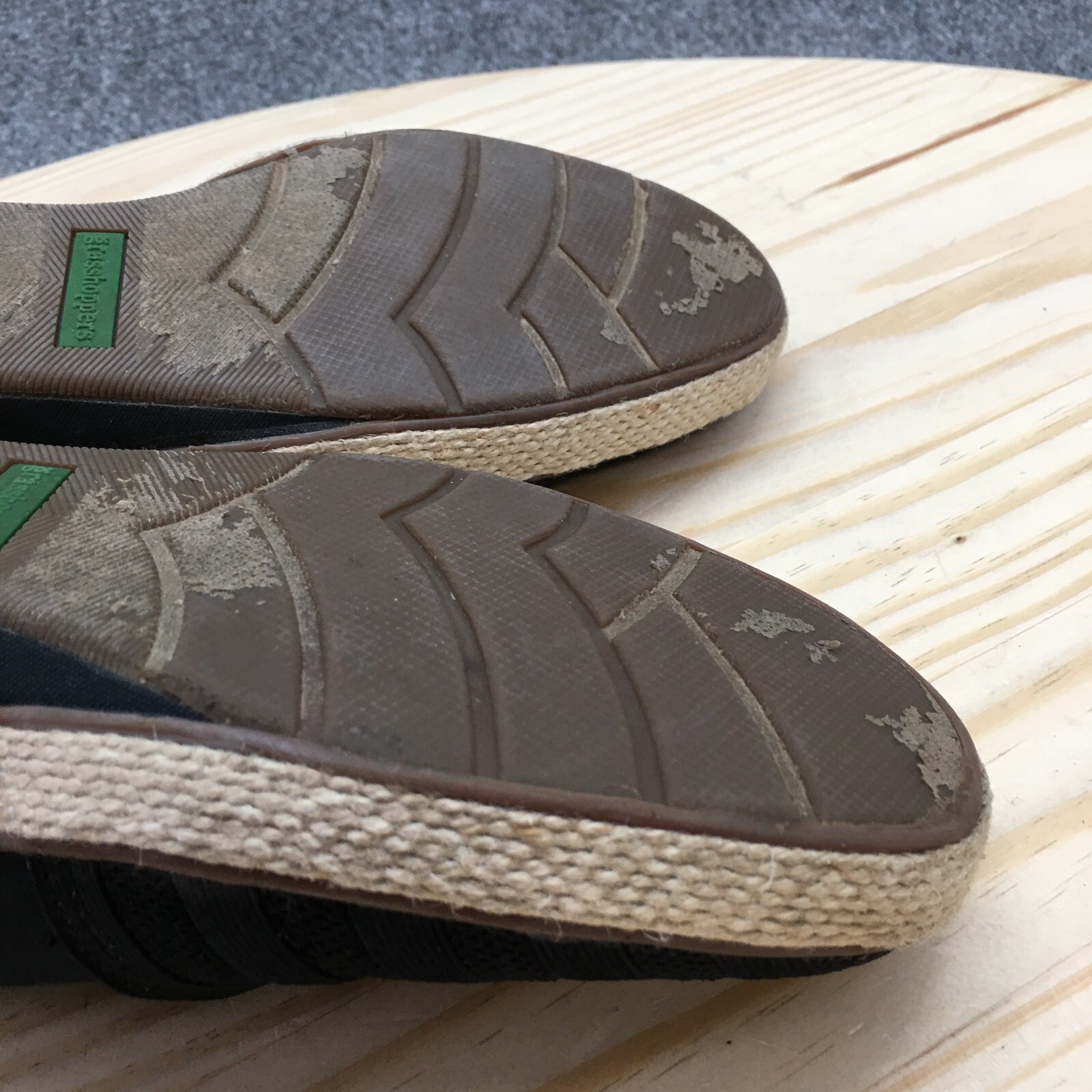 Grasshoppers Shoes Womens 6.5 M Cleo Casual Slip On Wedge Loafer Black Fabric