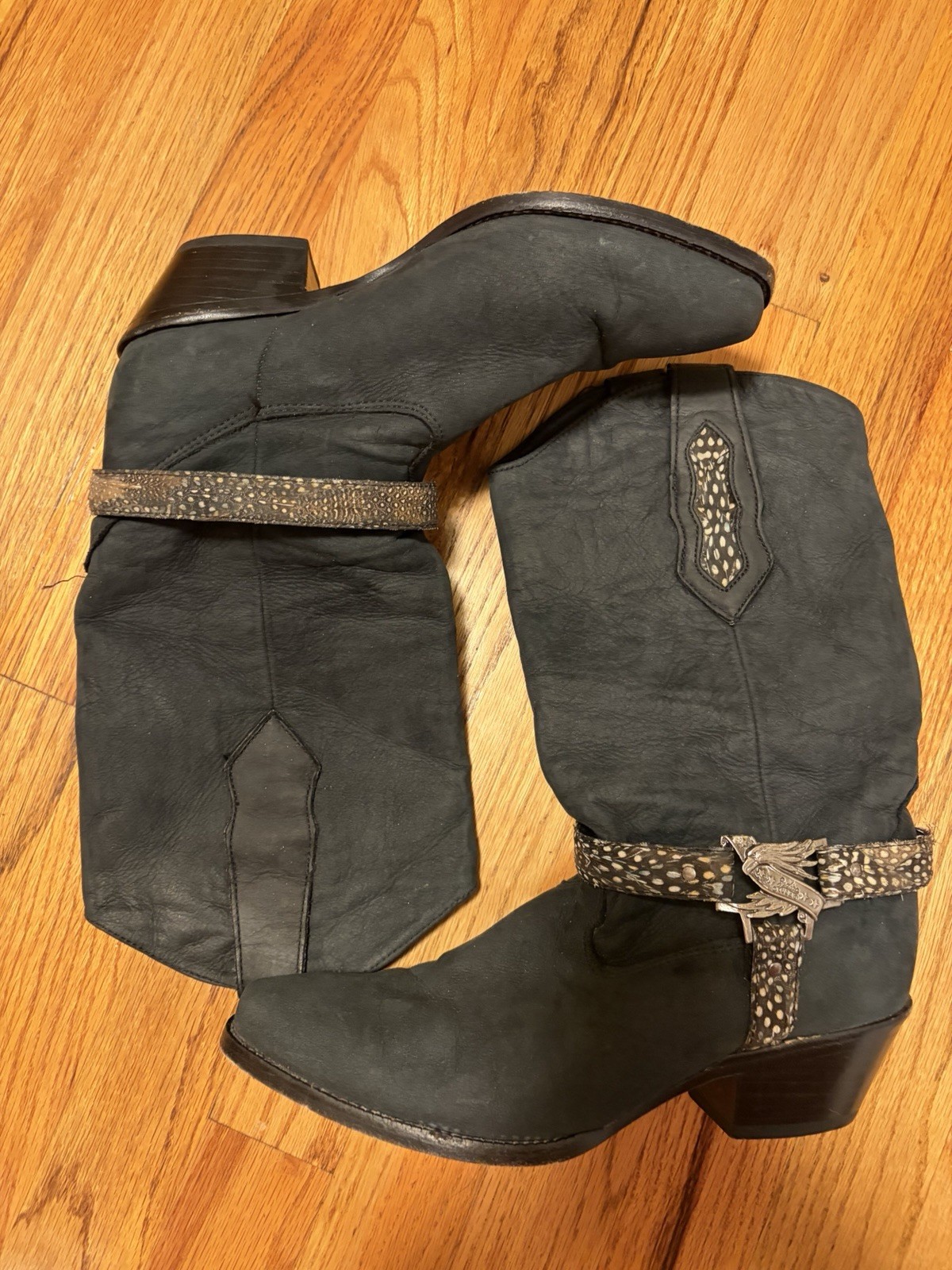 Vintage Angels Wonens Black Western Cowboy Boots US Size 8 Style 803101 MPN