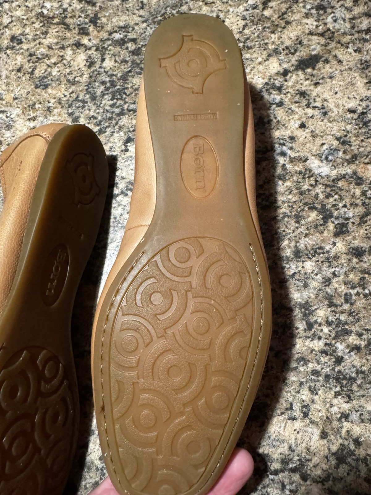BORN BRIN Ballet Ballerina Flats Bow Grosgrain 11 Slip On Natural Almond Flats