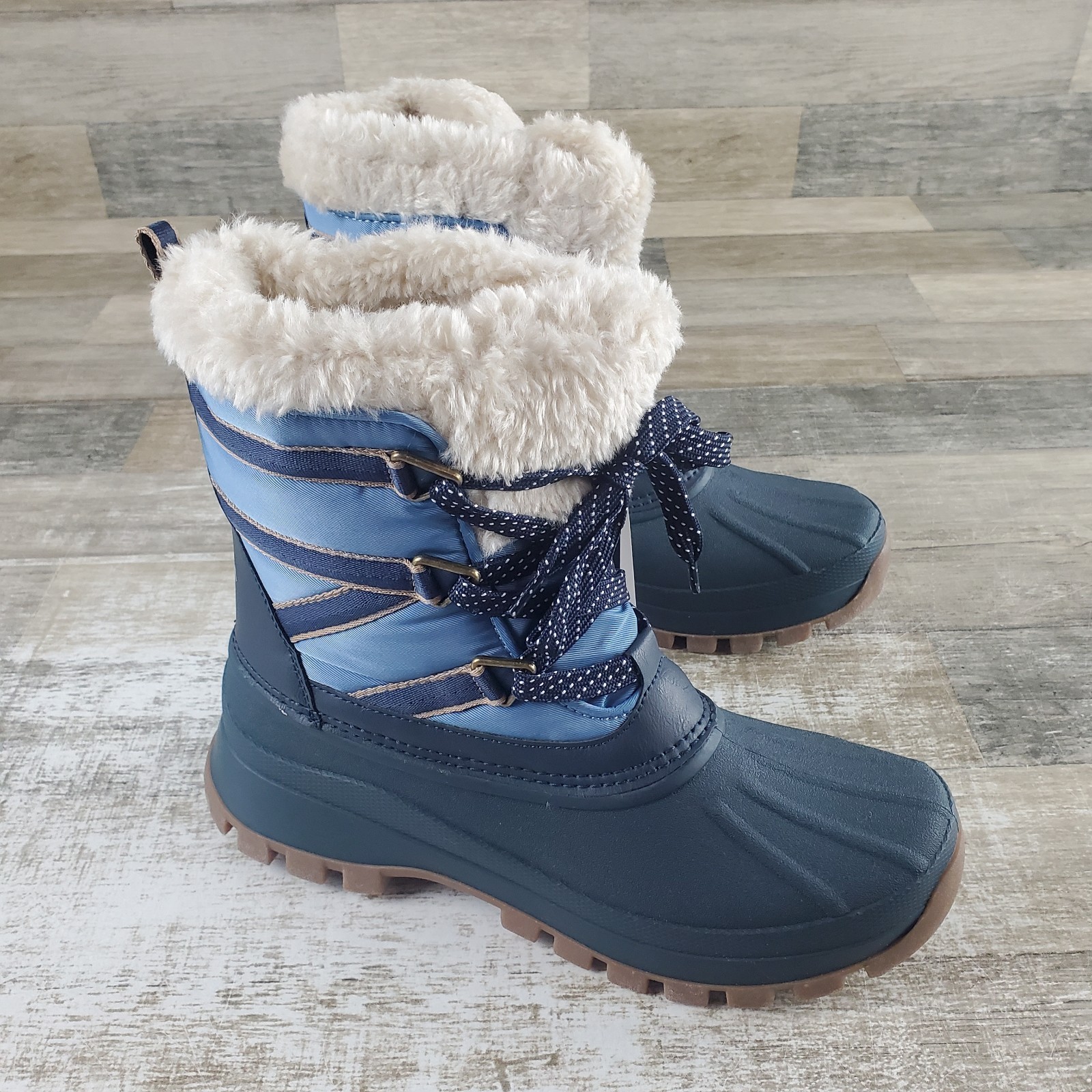 Cougar Fresno Womens Lace Up Snow Boots Sz 8 M Faux Fur Waterproof