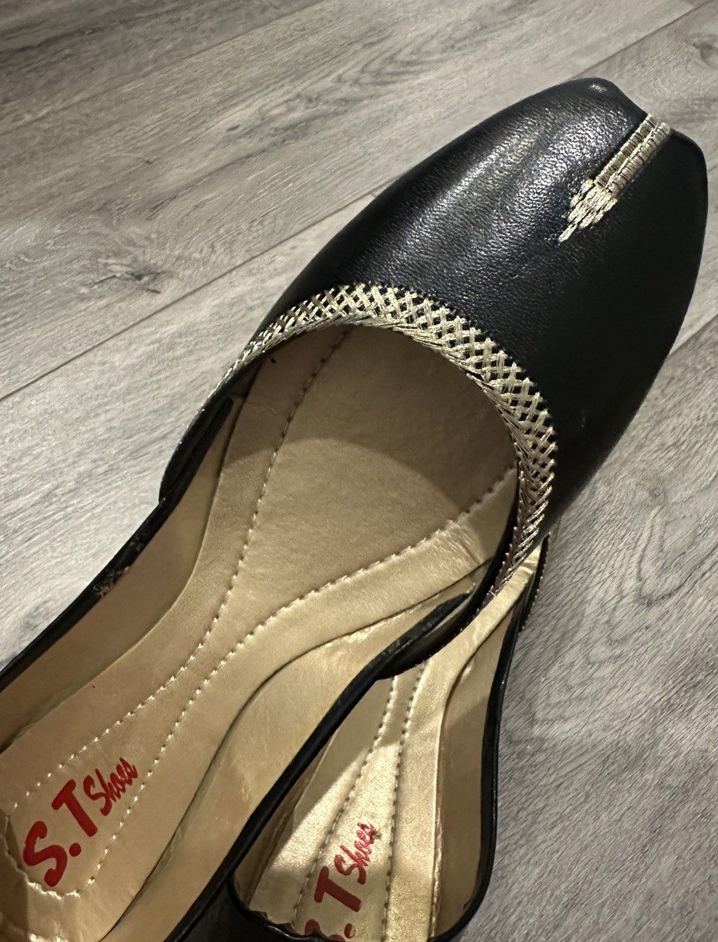 Black Khussa Shoes for Women US Size 7 – Handmade Leather Khussa Shoes