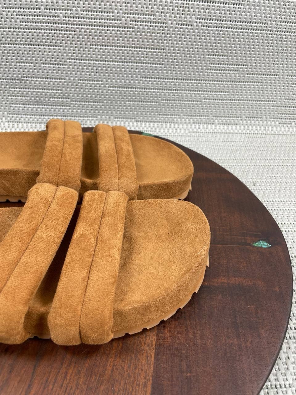 Varley Sandals Womens Size 6 Giles Quilted Slide Brown Textile Comfort Slip On