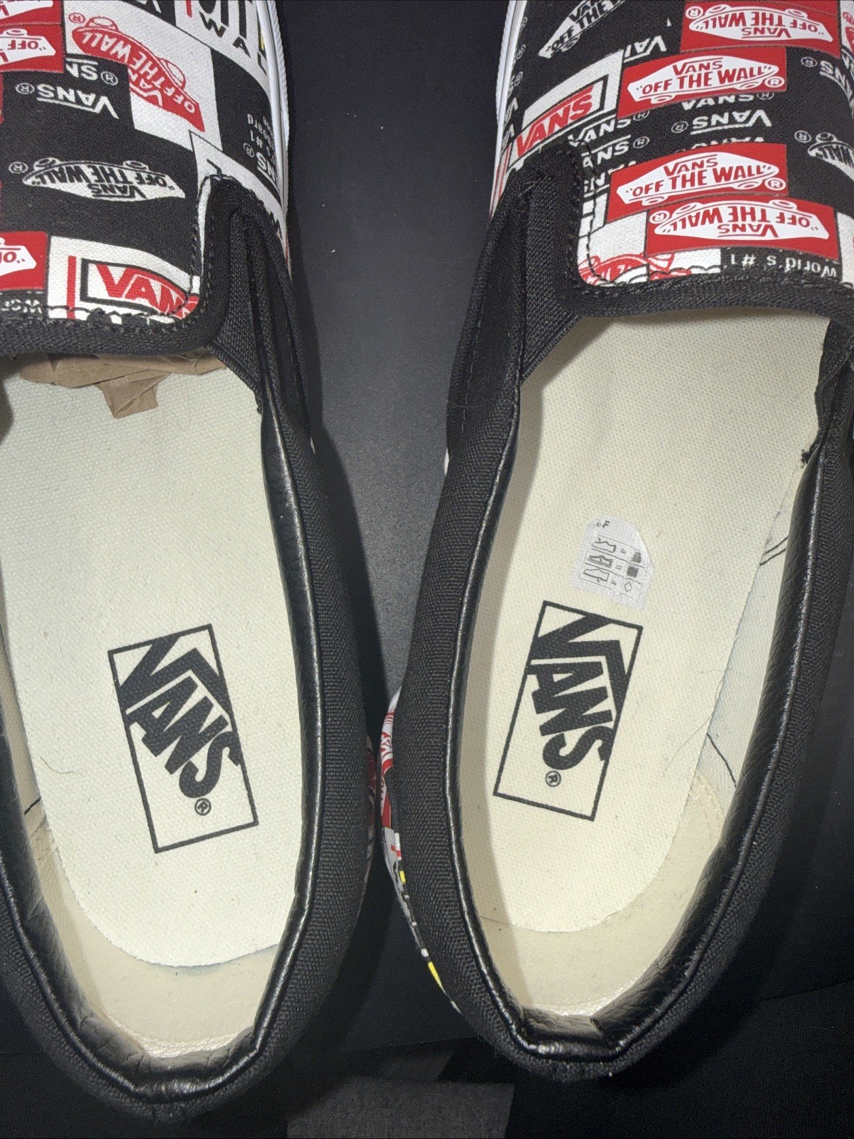 Size 11.5 – VANS Classic Slip-On Label Mix, VN0A4BV3V9A, New Without Box!