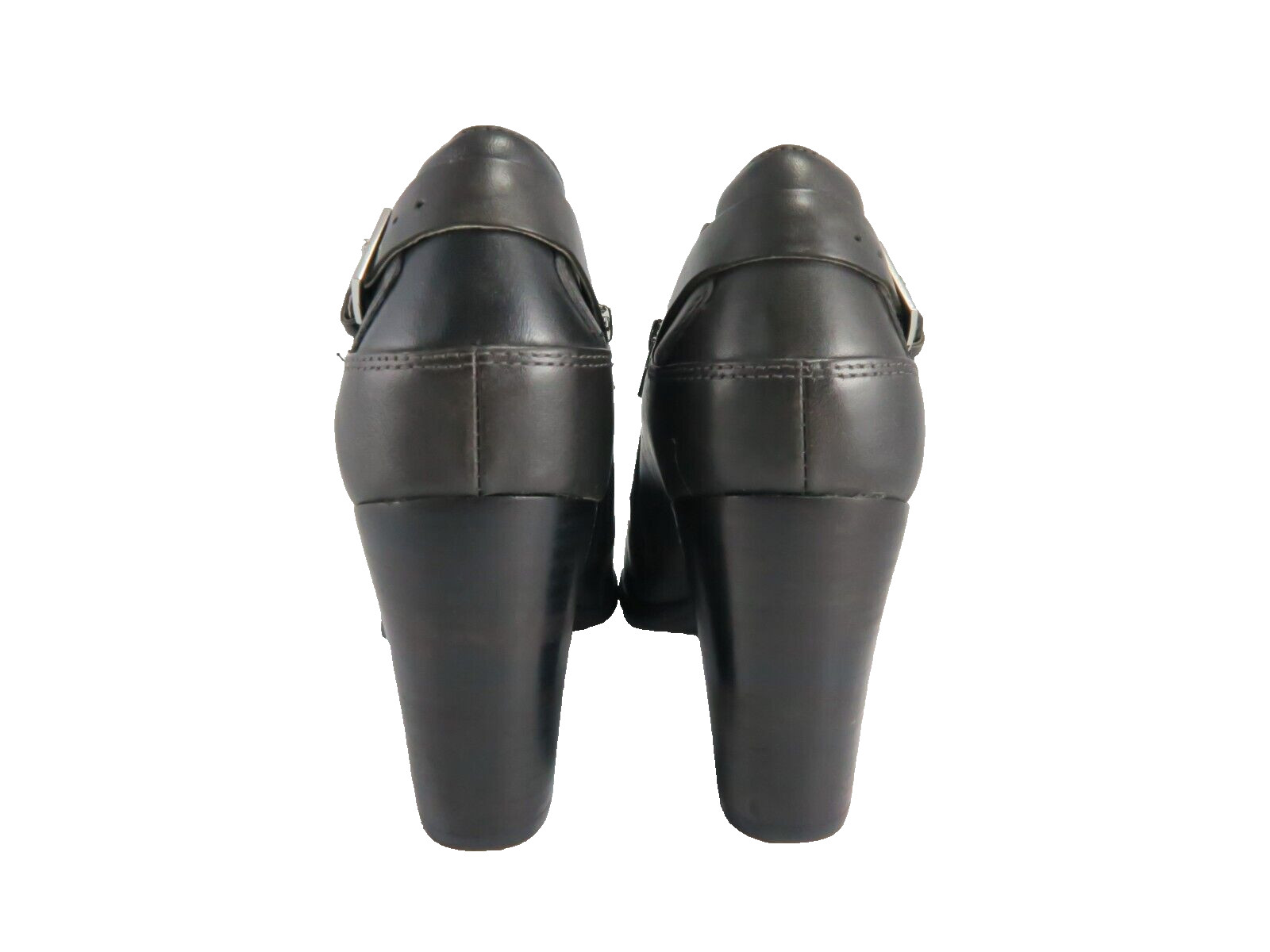 NEW – Clarks Heel Strap Booties Womens Size 9.5M Dark-Brown Leather Side-Zipper