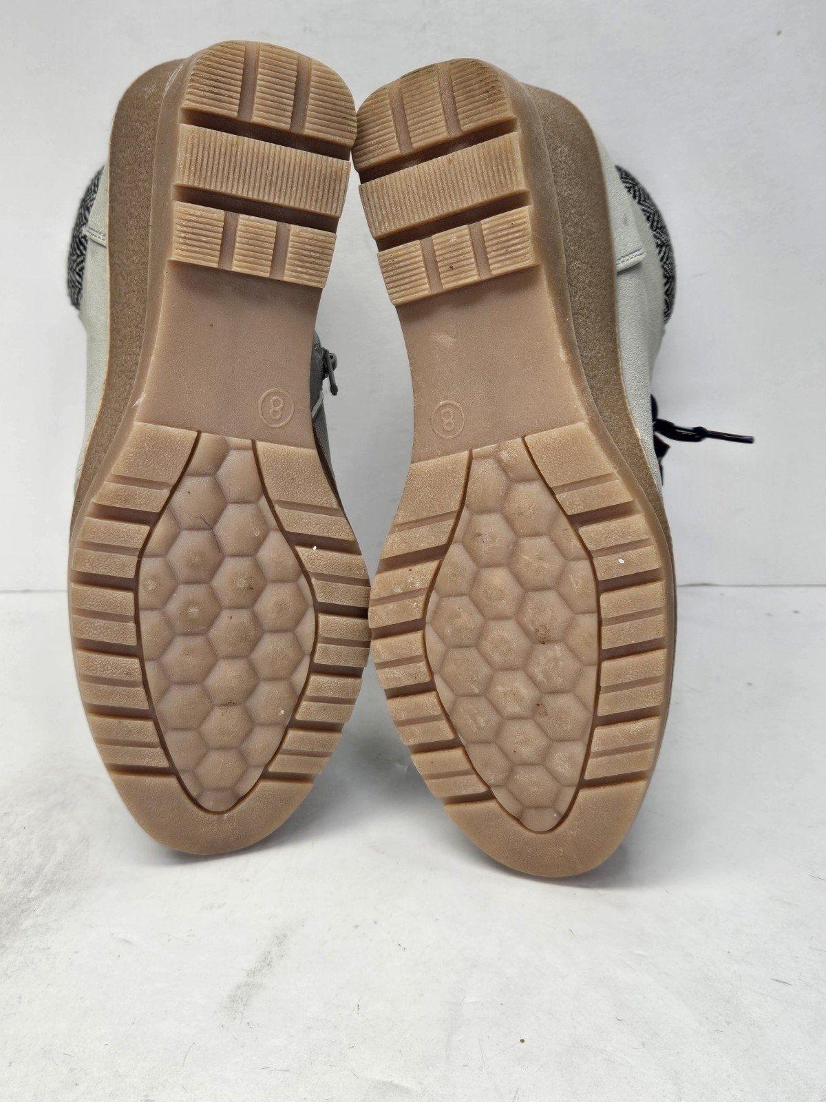 Maurices Boots Women’s 8 M Claire Lace Up Zip Heels Hiker Ankle Bootie Grey