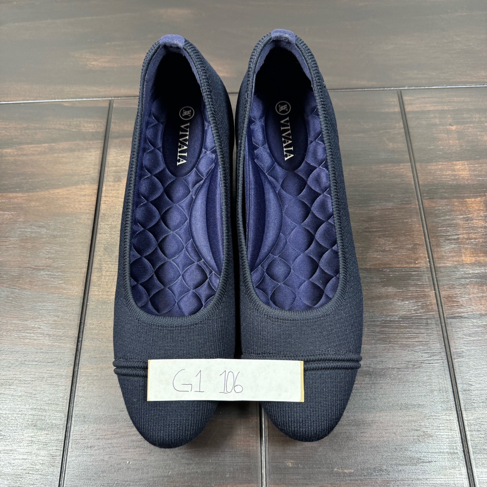 Vivaia Julie Pro Round-Toe Chunky Heels Navy Blue Size 39.5/US 8. 5