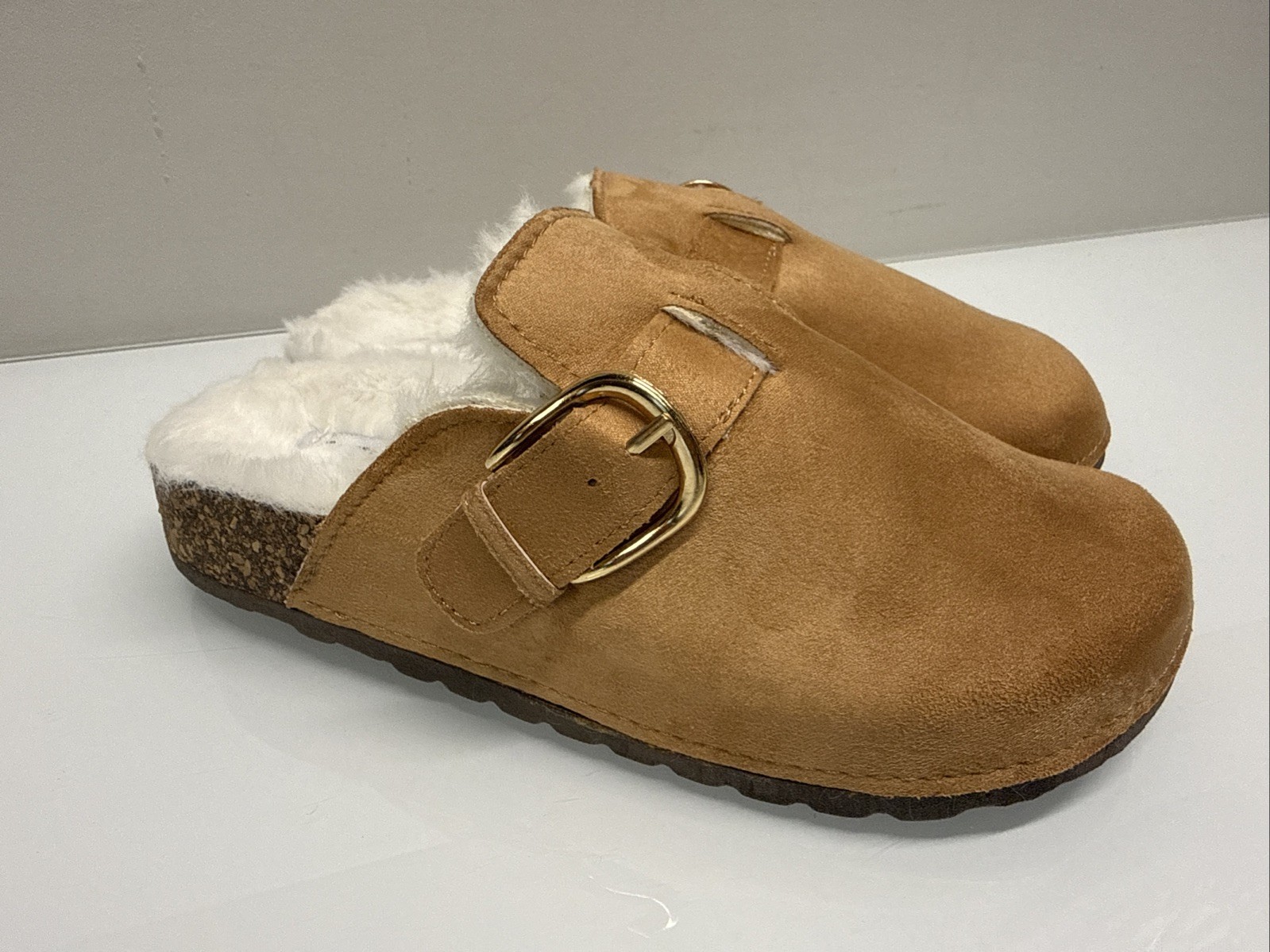 Streetwear Society Suede Fur Comfort Slip-On Mules Fashion Clogs Women’s Size 9
