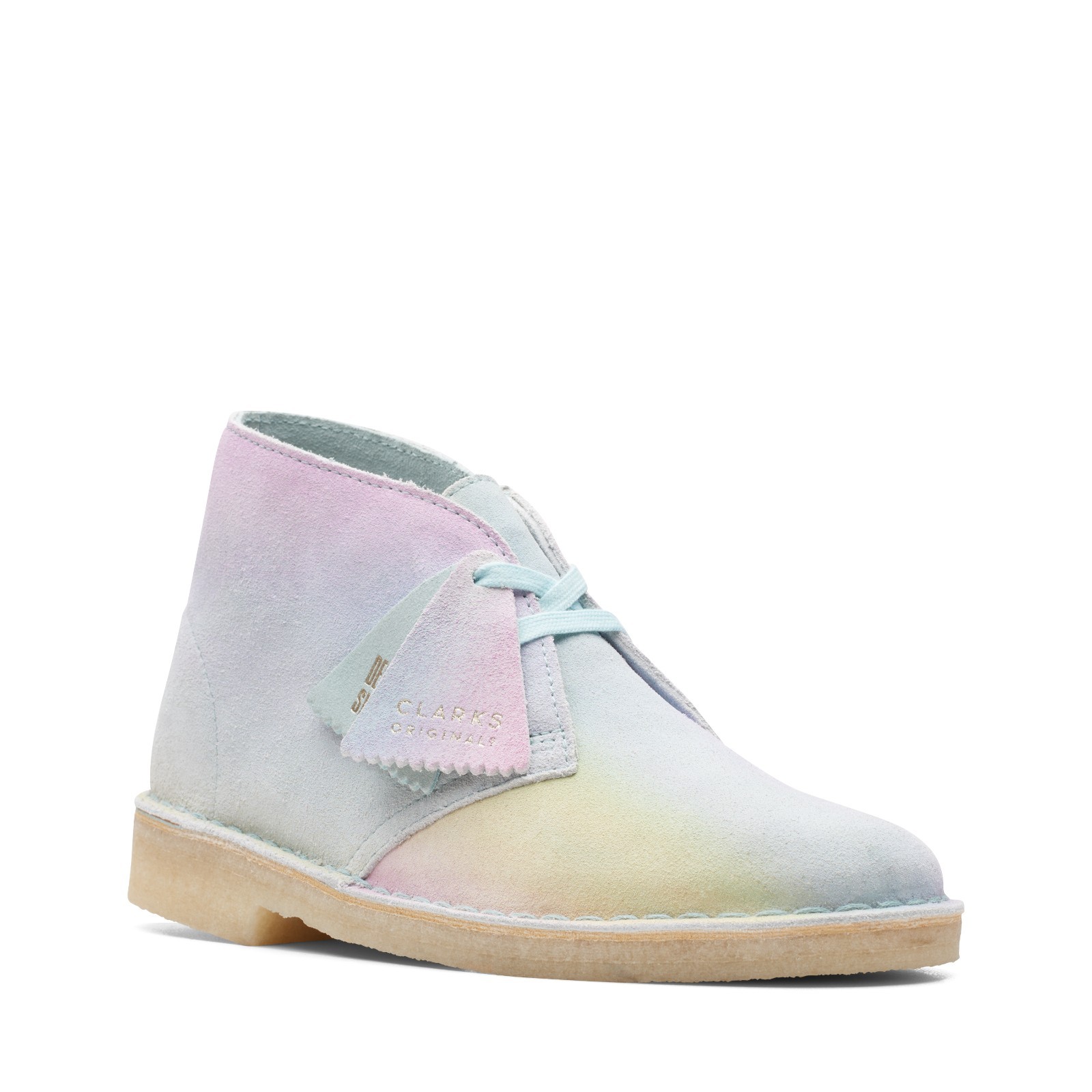 Clarks Originals Womens Desert Boot White Blue Suede Casual Boots Shoes 26165566