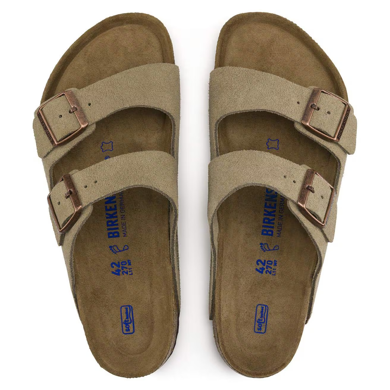 Birkenstock Arizona Soft Footbed Suede Leather Unisex Sandals Taupe EU37-45