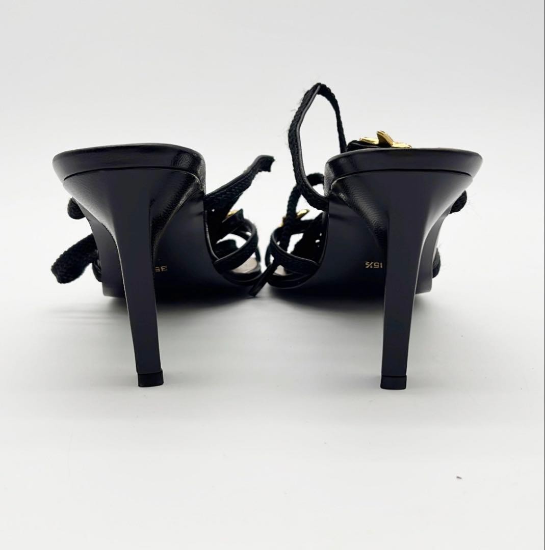 Saint Laurent Sandals Shoes Star EU 35.5 US 5.5 Black Authentic