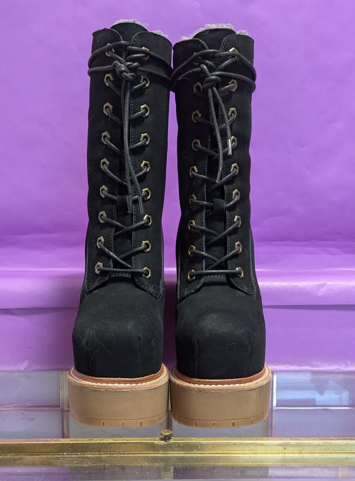 ZIGI NY «Aden» Faux Shearling Lined Platform Bootie Women’s Size 6 Black