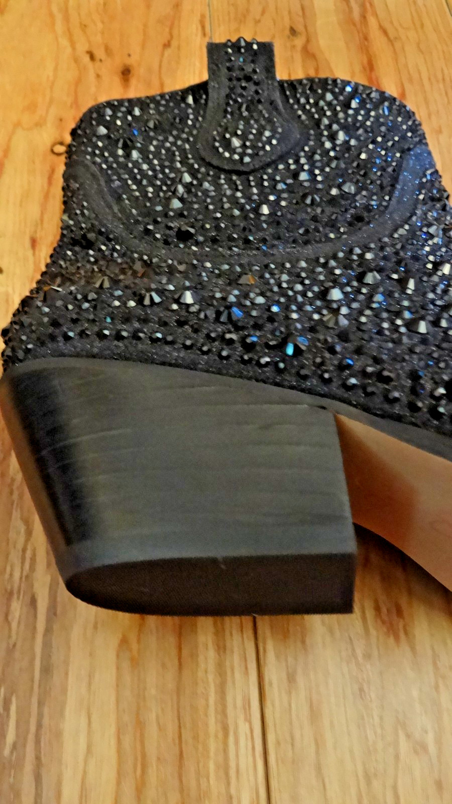 Jessica Simpson Tamira2 Western Boots Black Micro Flash Rhinestones 7M New