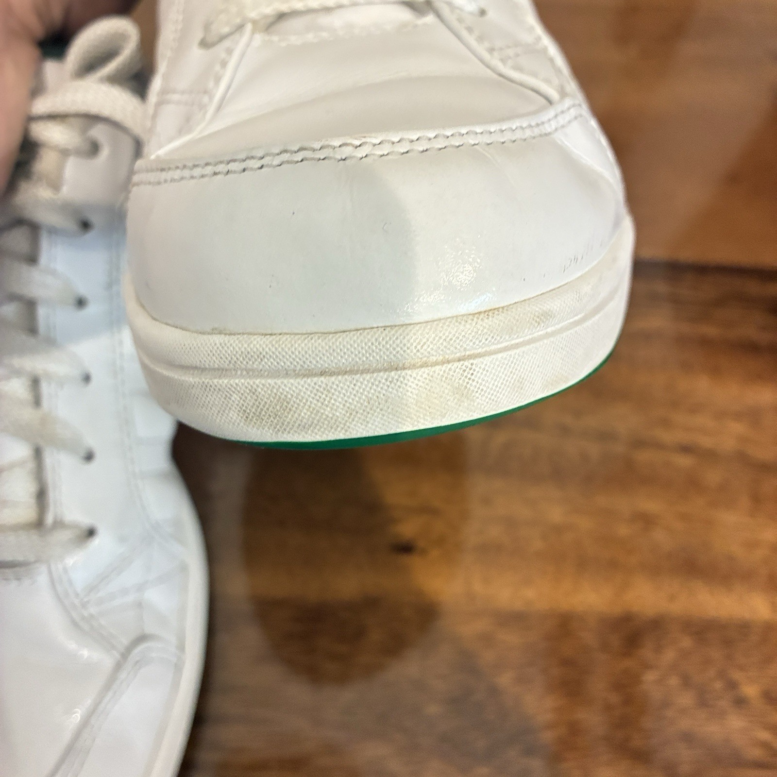 K-Swiss Womens Size 8 White Green Leather Court Tennis Shoe Casual Lifestyle Y2K