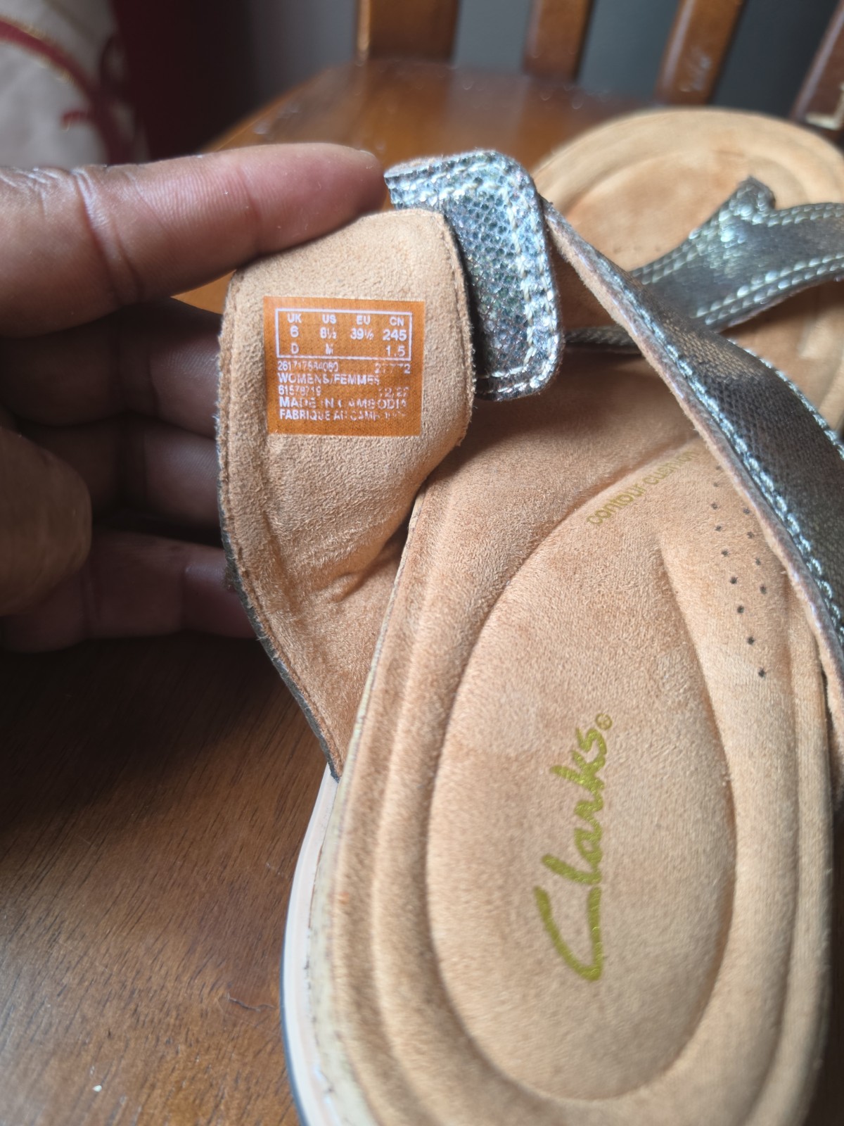 Clarks Womens Yatch Comfort Sandal Gold/Bronze Slip Size Us 8.5