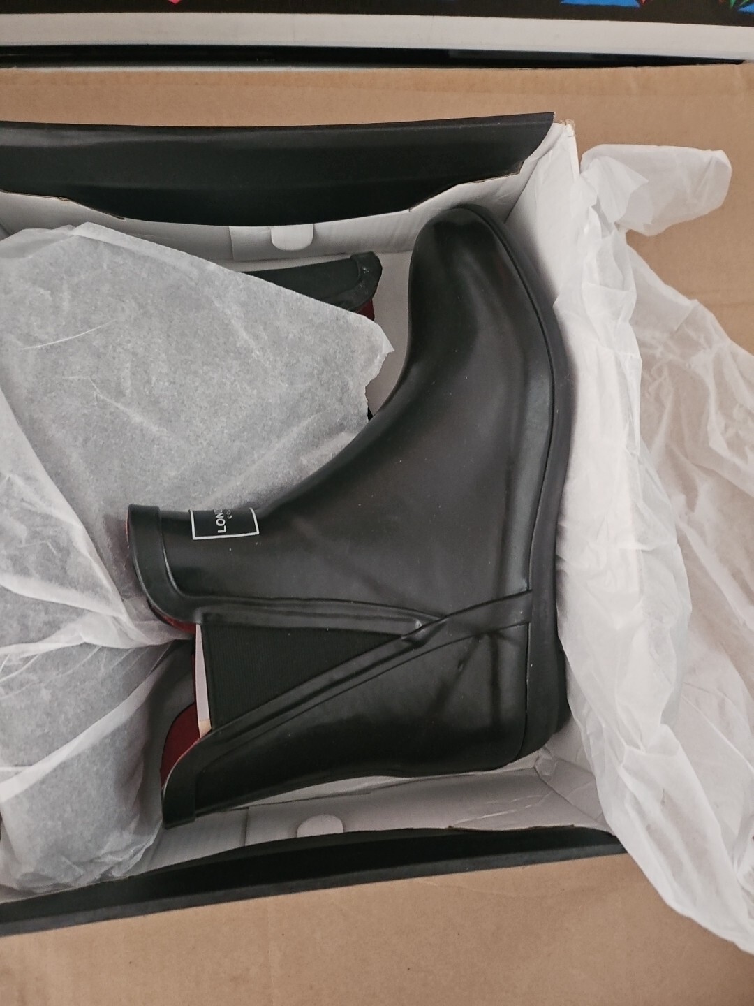 NIB London Fog Piccadilly Rain Boots, Women’s Size 8 M,SHINY black (#Trl8)