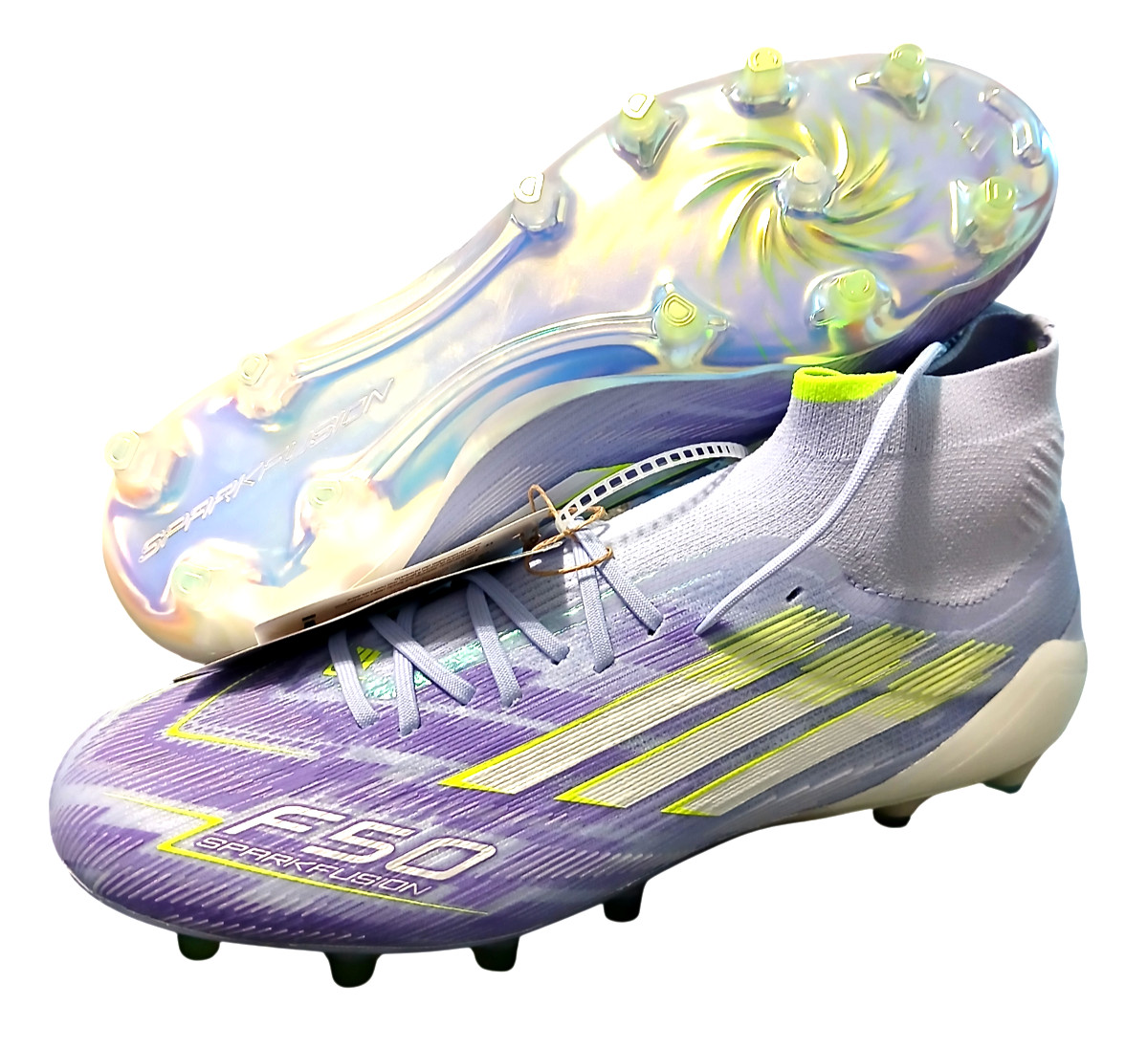 adidas F50 Sparkfusion Elite Mid FG AG Soccer Cleats Violet JH7648 Size 5.5