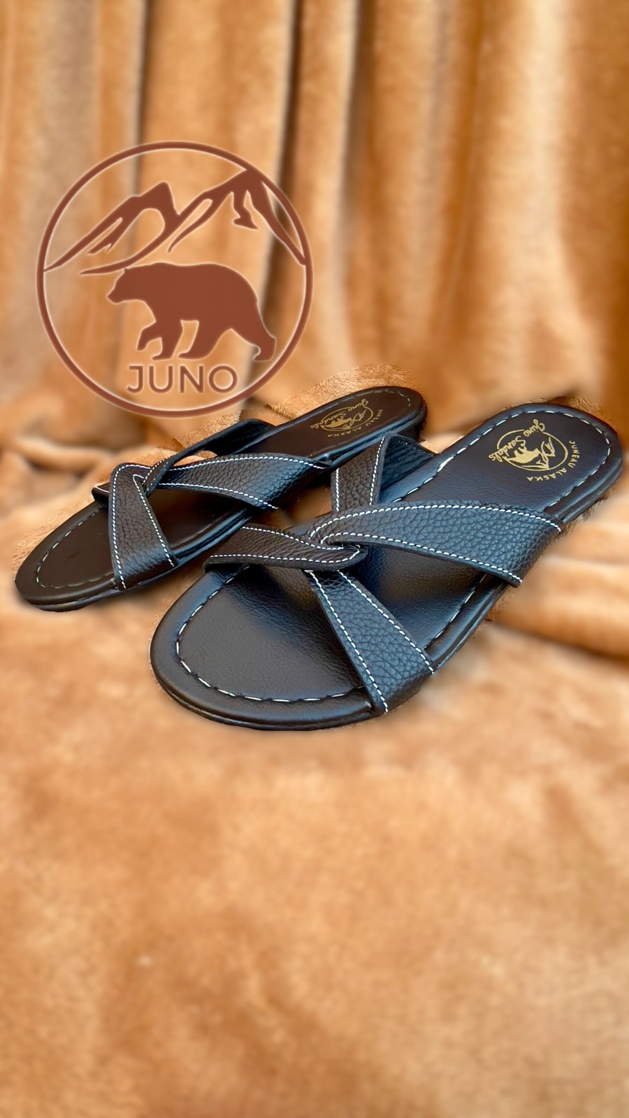 Women’s Sandals Slide Leather Handmade Stitched ( YAKOBI )