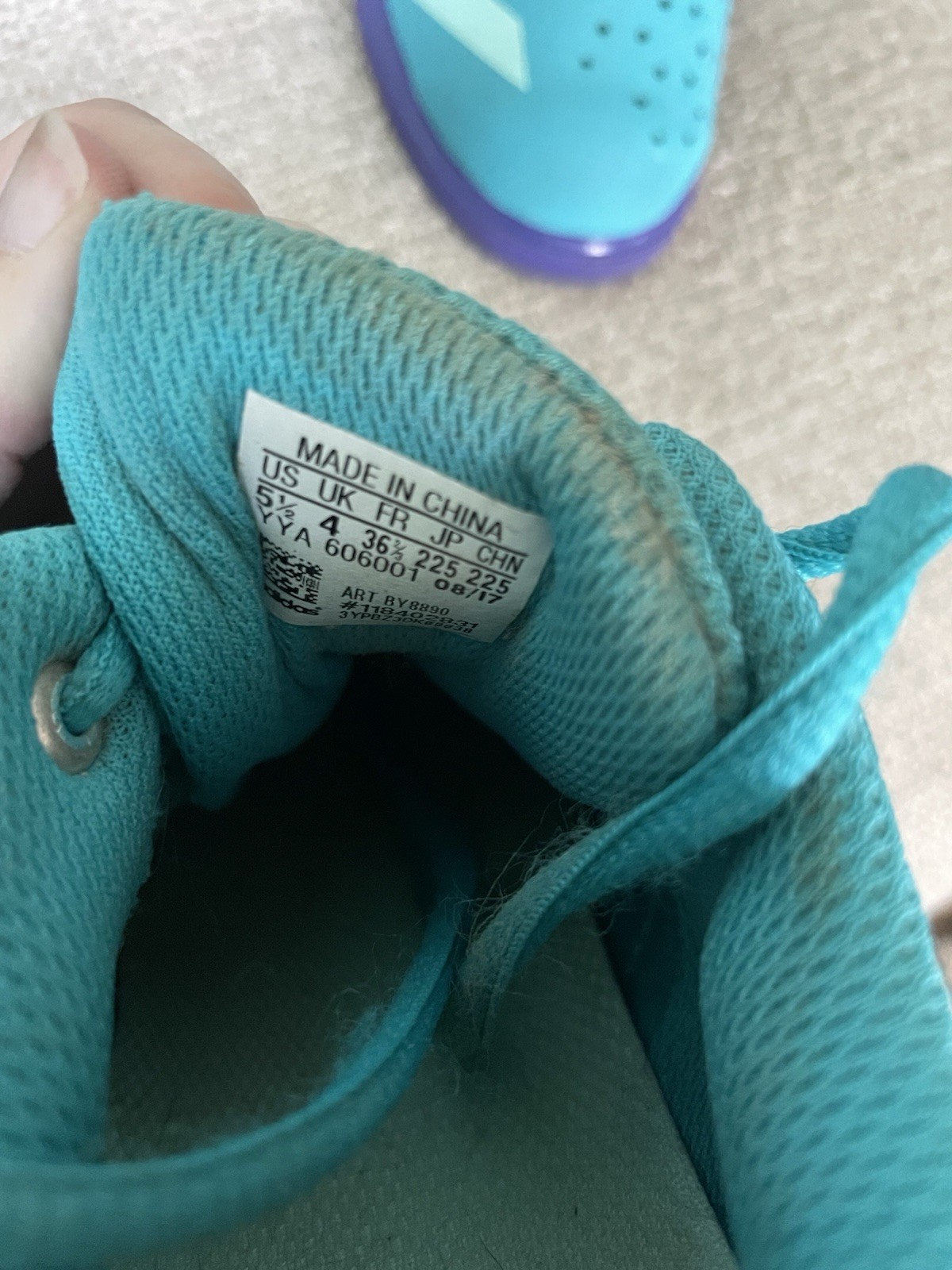 adidas Powerlift Weightlifting Women’s Shoes Size 5.5 Teal Purple