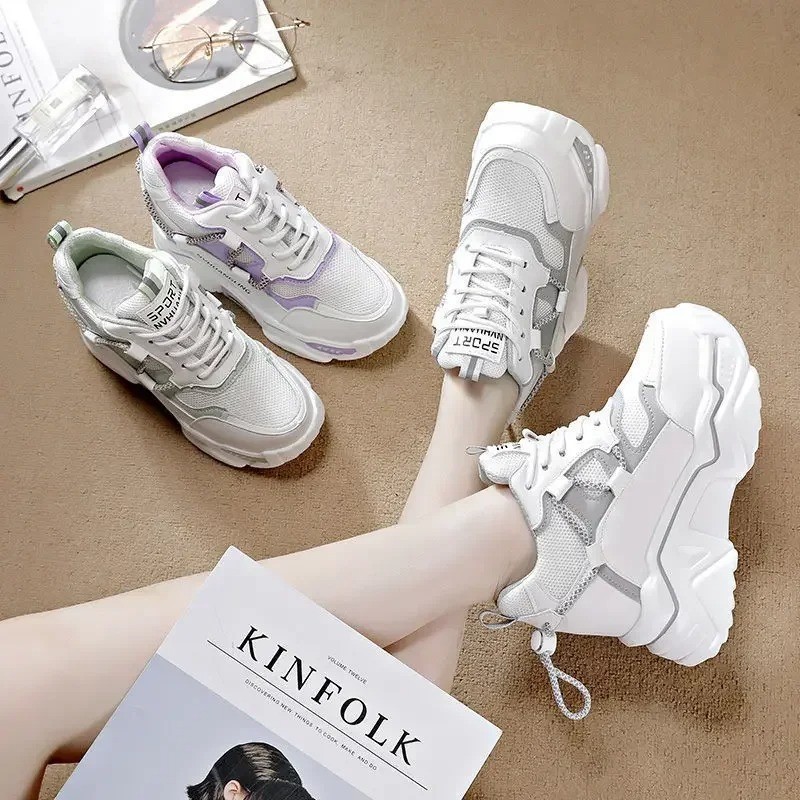 Women’s Platform Mesh Sneakers Breathable Casual Walking Wedge Sports Shoes