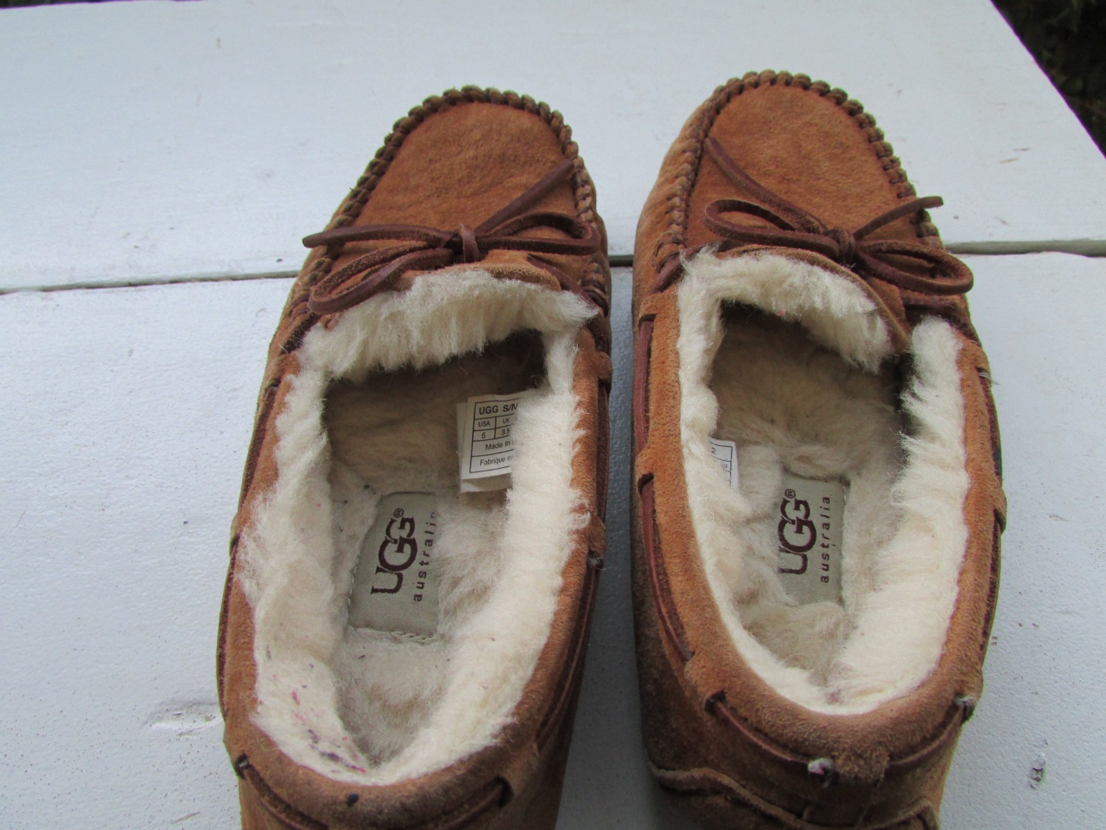 UGG Australia Dakota Chestnut Suede Shearling Moccasin Slippers 5612 Womens 5
