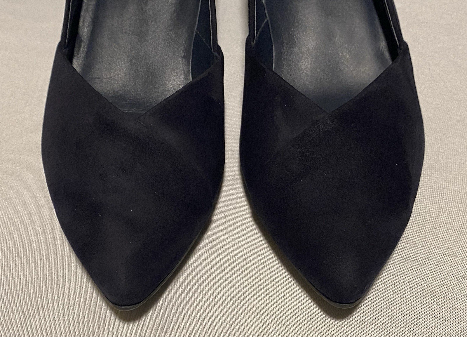 Paul Green Suede Navy Pointed Pumps BlockHeel Women Shoes UK6/US8.5 Made Austria