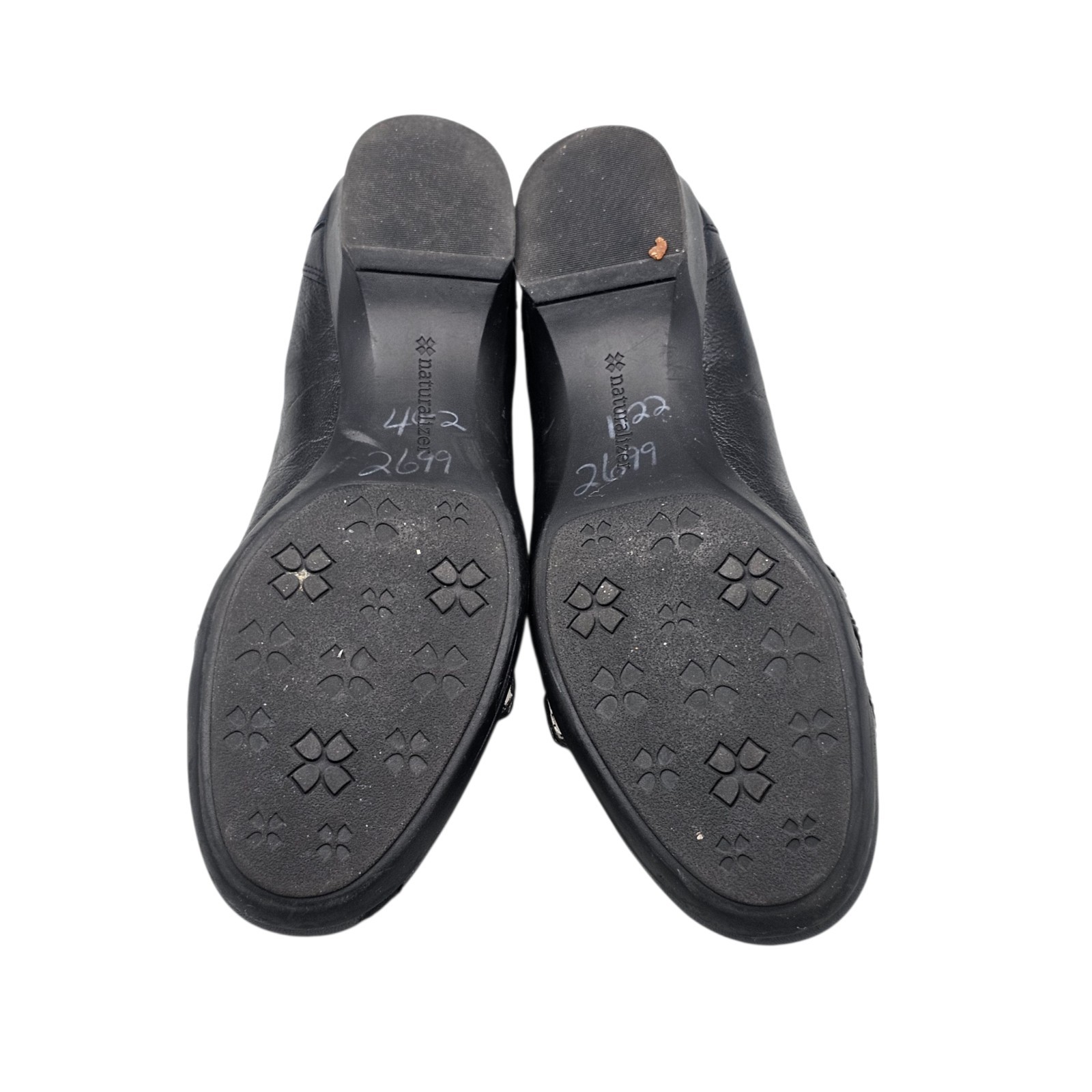 Naturalizer Women’s Size 10 N VGC Narrow Loran Black Leather Buckle Wedges Flats