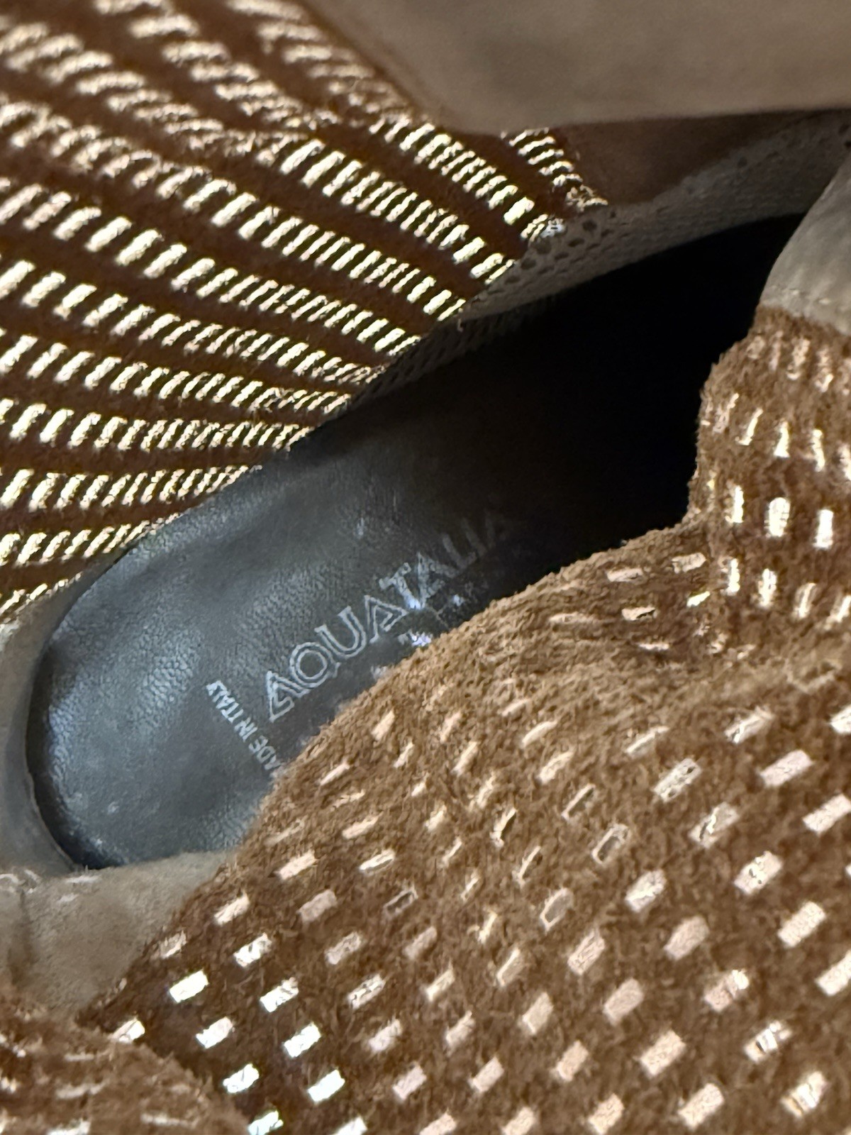 Aquatalia Italian L Brown Leather Heeled Boots -8.5/