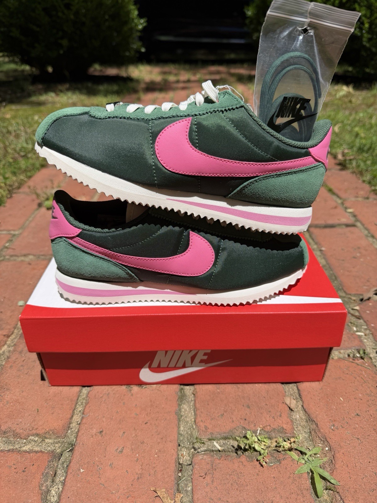 Nike Cortez TXT Dark Green & Pink Women’s Trainers Women’s 7 HF9994-300 New
