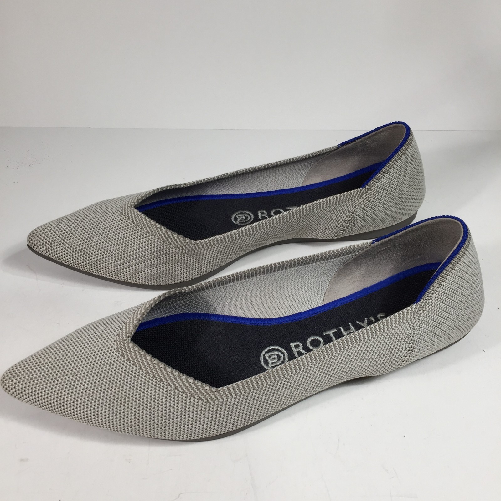 Rothy’s The Point II Diamond Twill Cream White Size US W8.5 Toe Flats