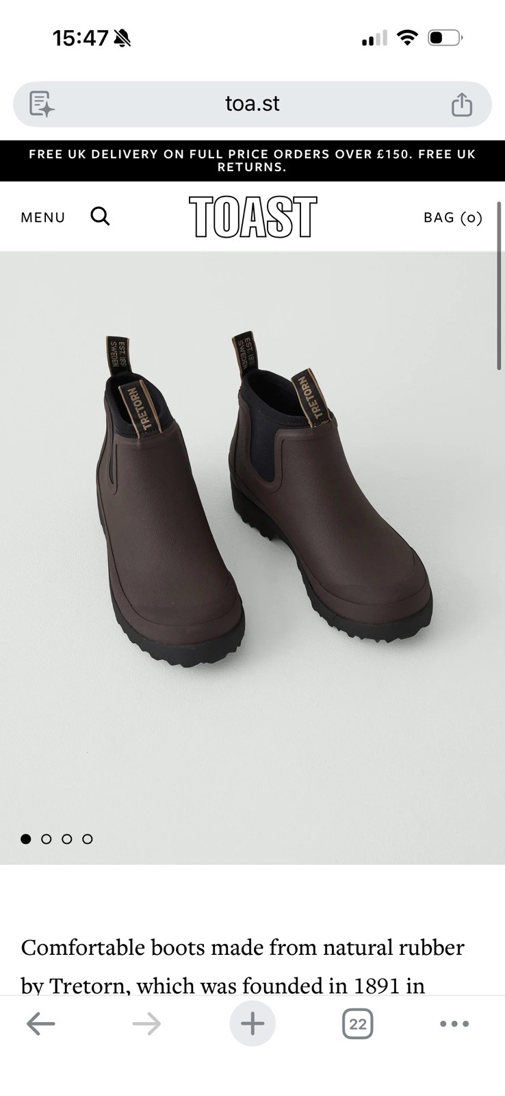 Tretorn Rain boots Terrang Low Neo Size 41 Chocolate Brown Not Available In US