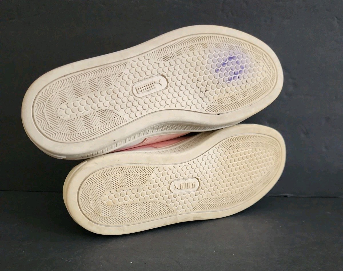 PUMA Women’s Smash Platform V3 Sneakers White Island Pink Size 5