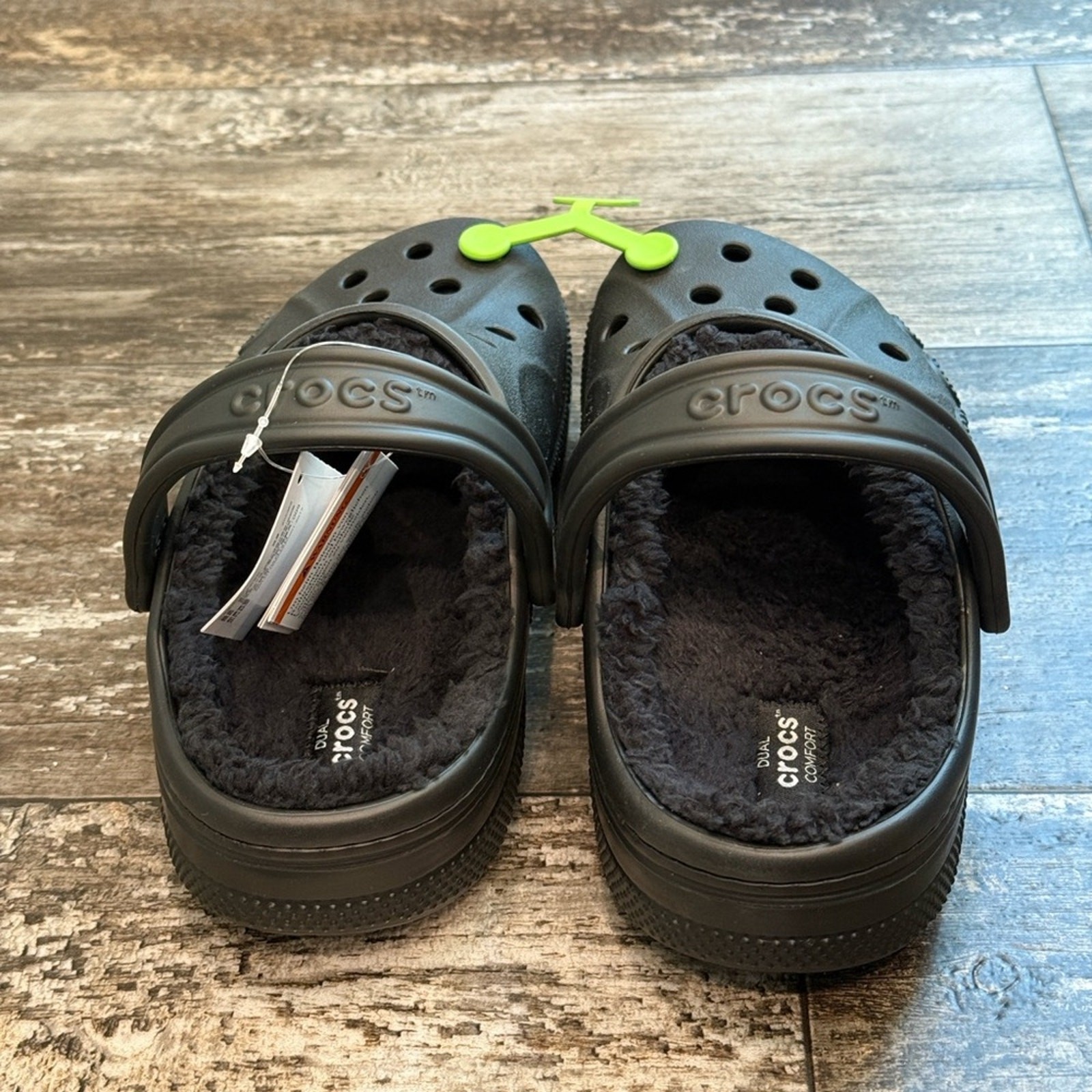 Crocs Baya Lined Clog Relaxed Fit Fleece Cozy Hike Camp Black Womens Size 7 NWT