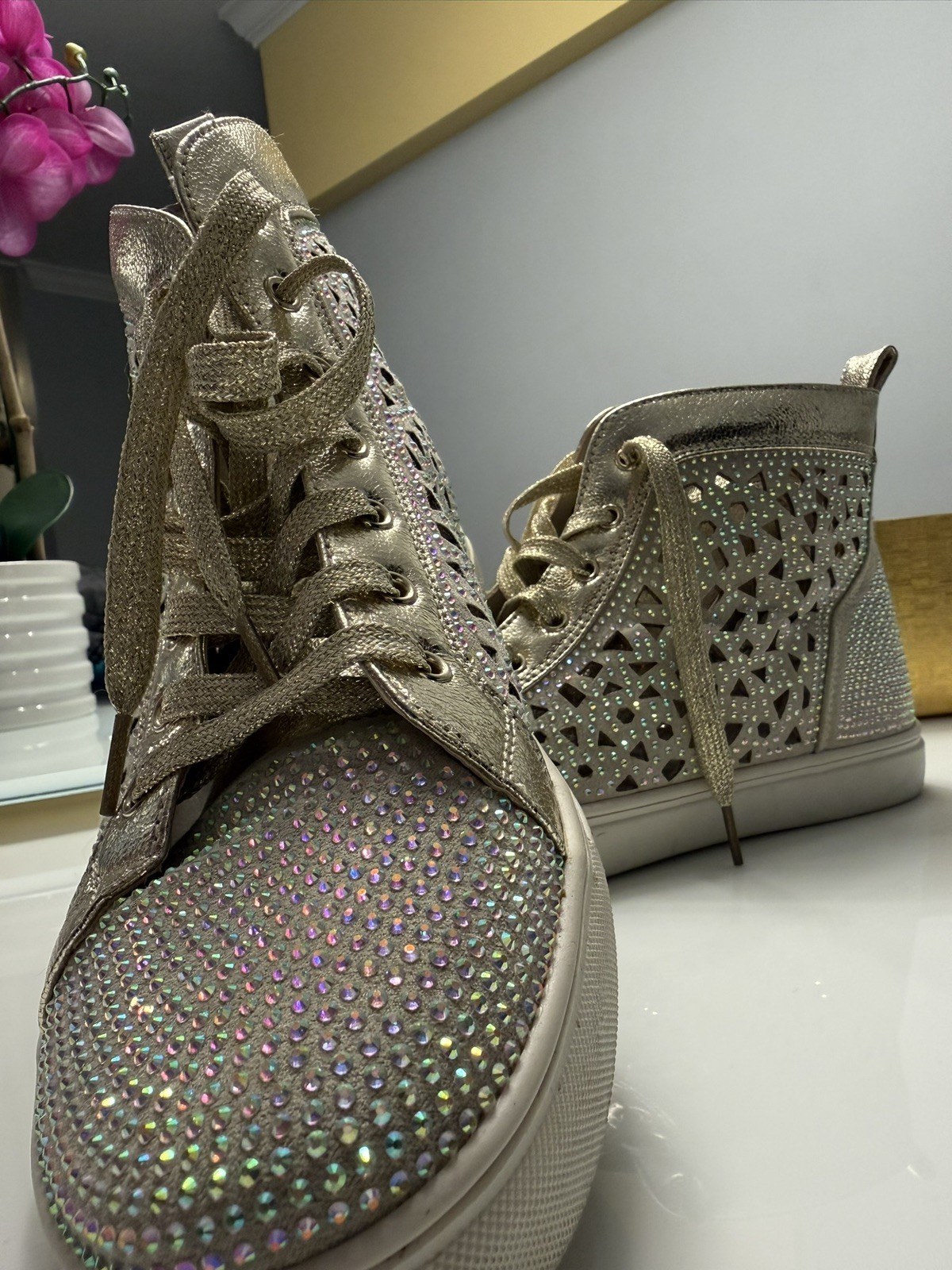 Ninety Union, New York Gold High-Top Sneakers