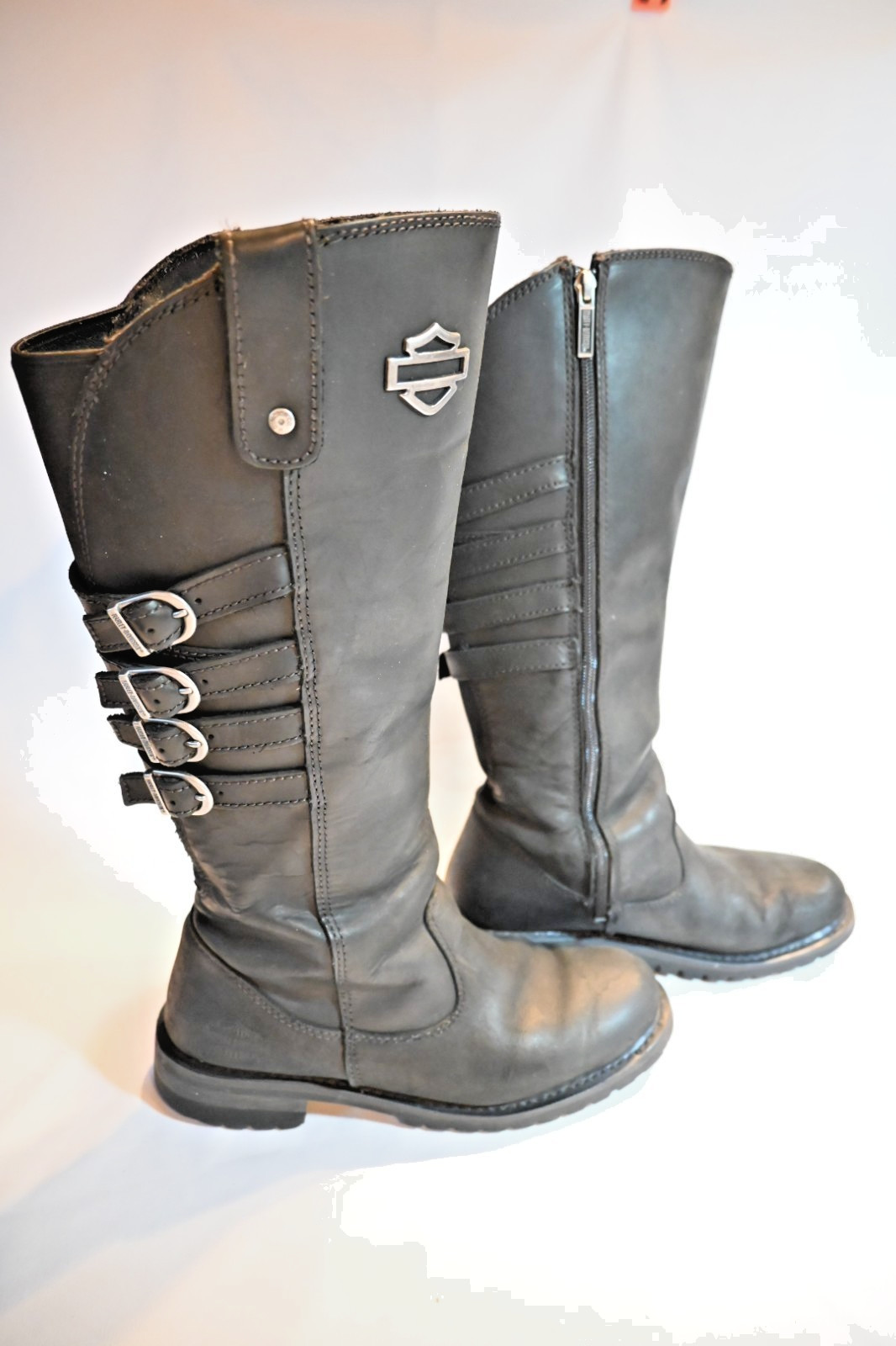 Harley Davidson Women’s Leather Motorcycle Boots, 9M, Side Zip
